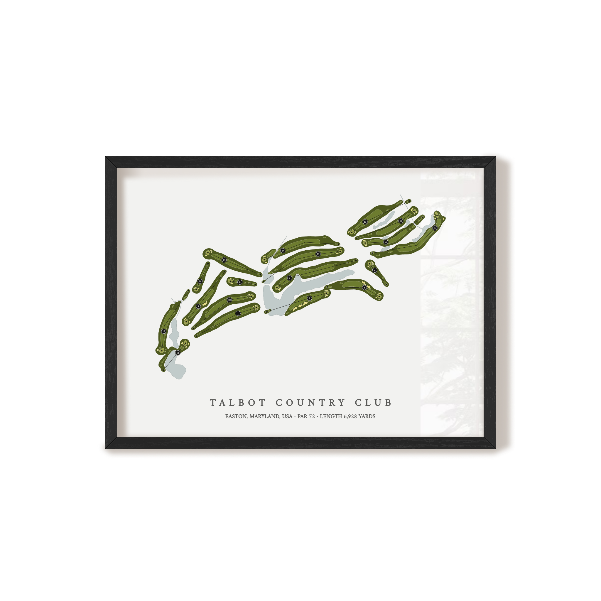 Talbot Country Club | Golf Course Map | Black Frame