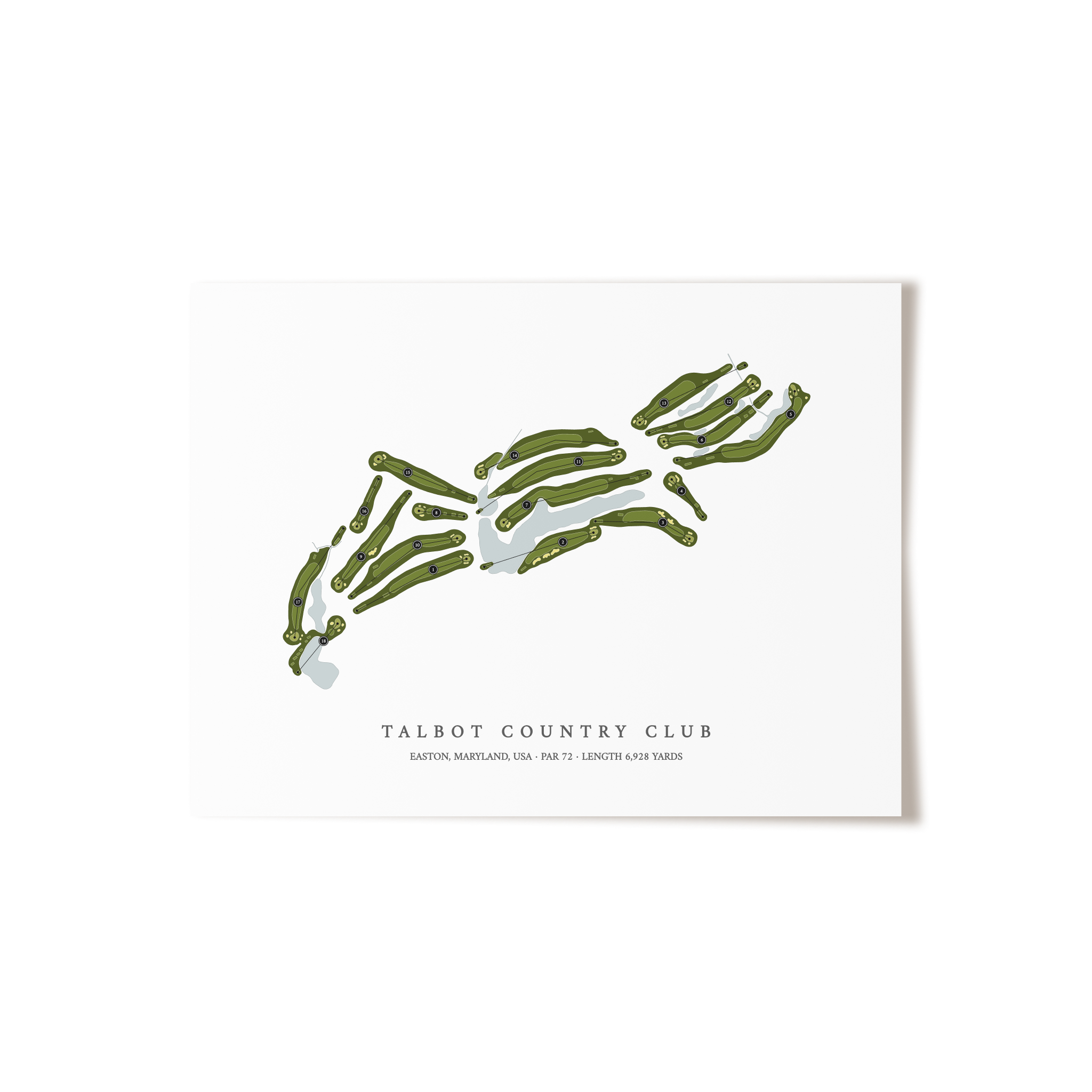 Talbot Country Club | Golf Course Map | Unframed