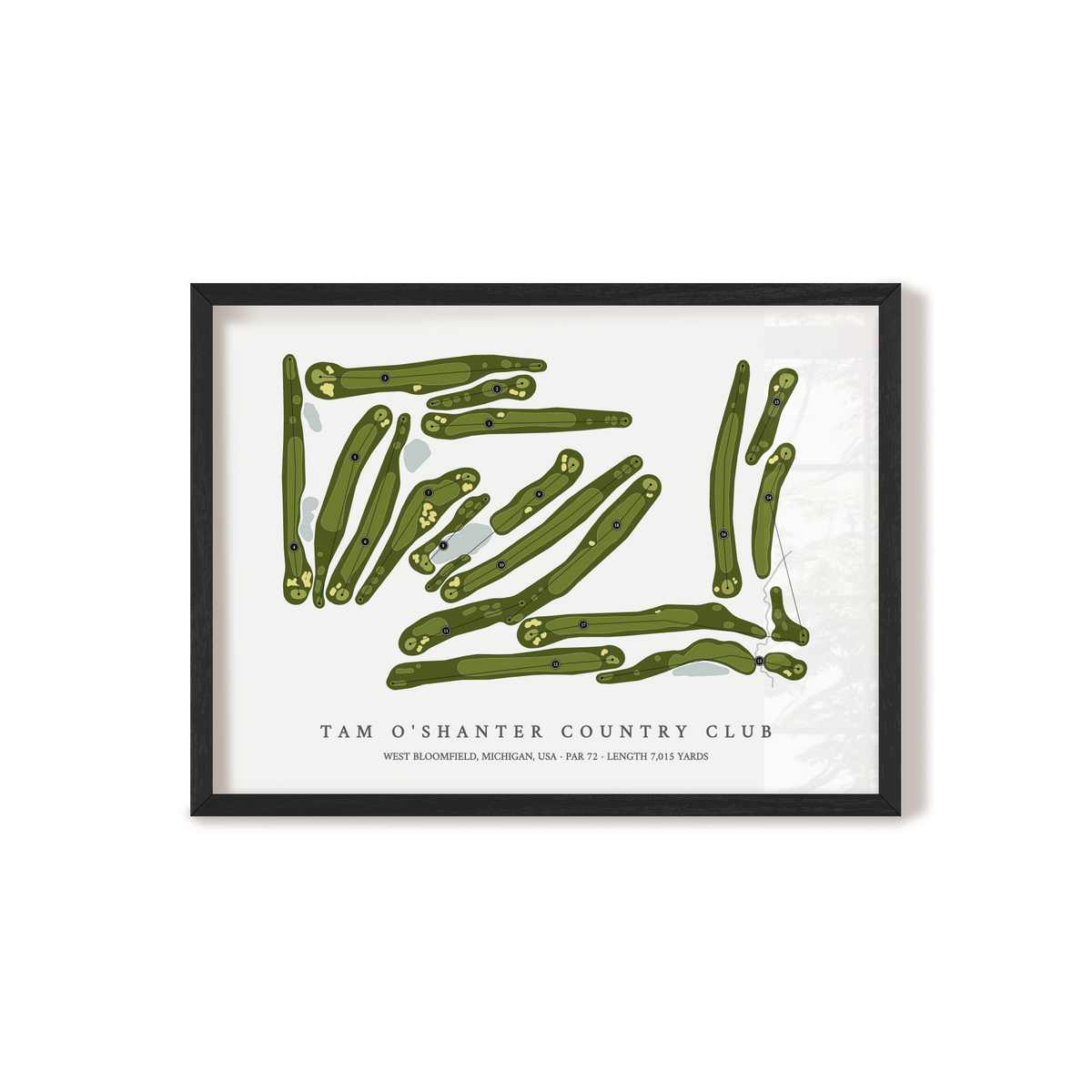 Tam O'Shanter Country Club | Golf Course Map | Black Frame
