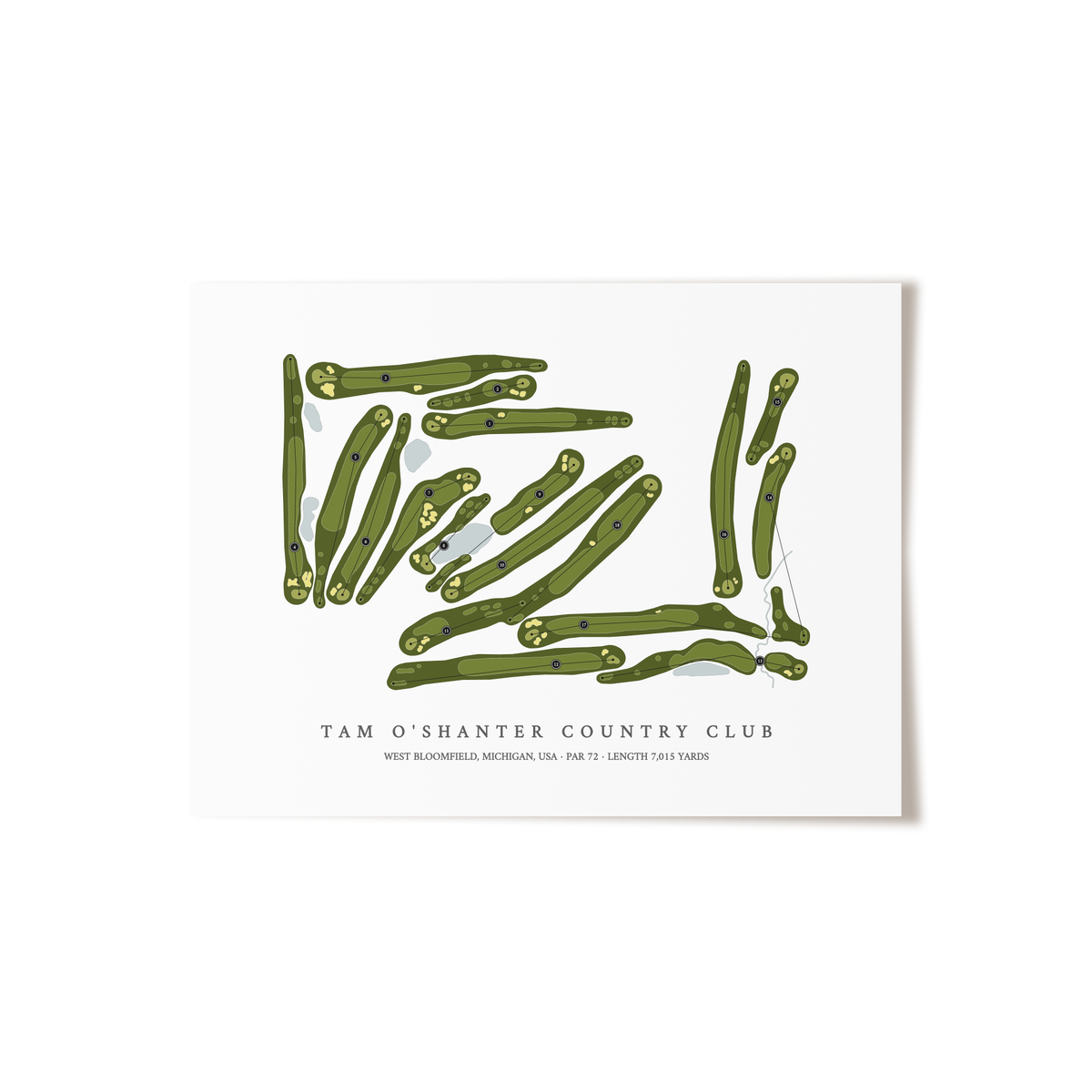 Tam O'Shanter Country Club | Golf Course Map | Unframed