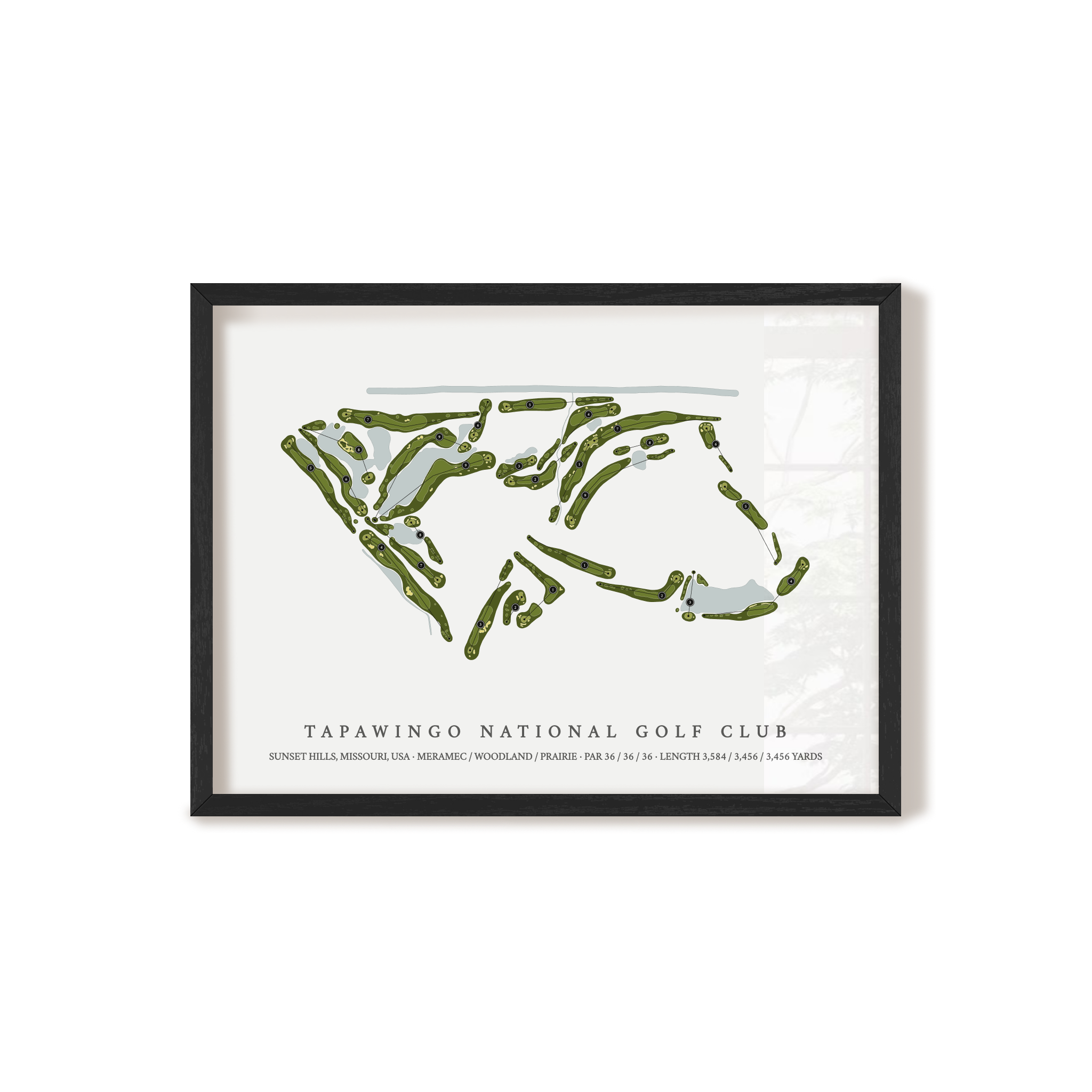Tapawingo National Golf Club | Golf Course Map | Black Frame