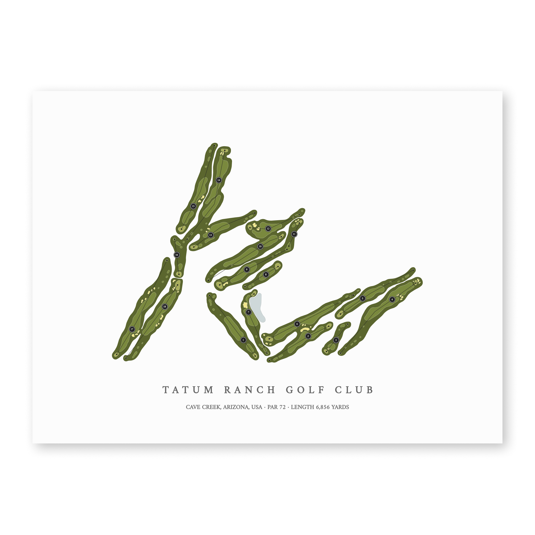 Tatum Ranch Golf Club | Golf Course Map | Unframed