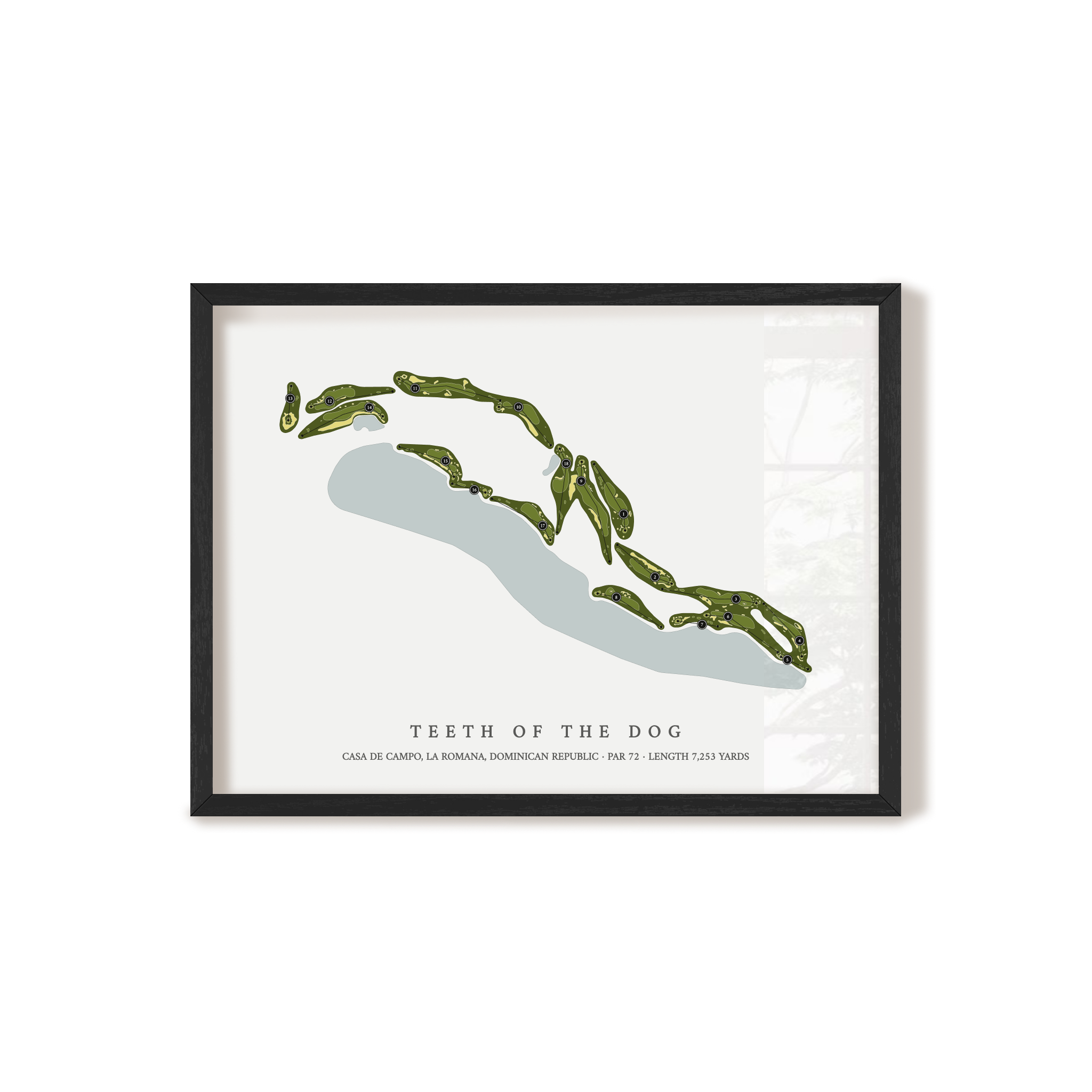 Teeth of the Dog | Golf Course Map | Black+Frame
