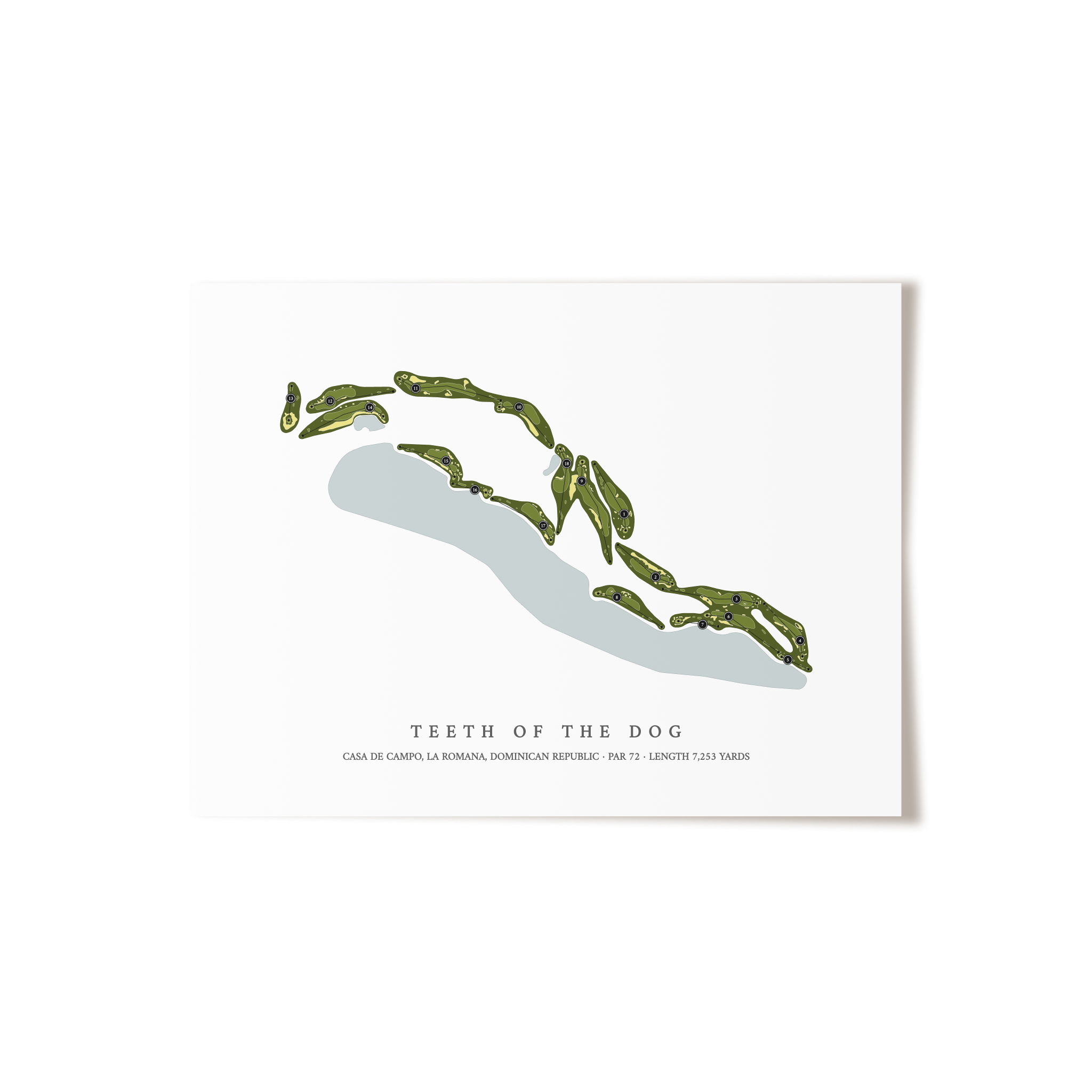 Teeth of the Dog | Golf Course Map | Unframed