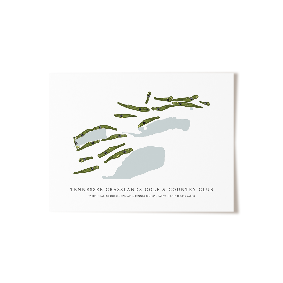 Tennessee Grasslands Golf & Country Club - Fairvue Lakes Course | Golf Course Print | Unframed