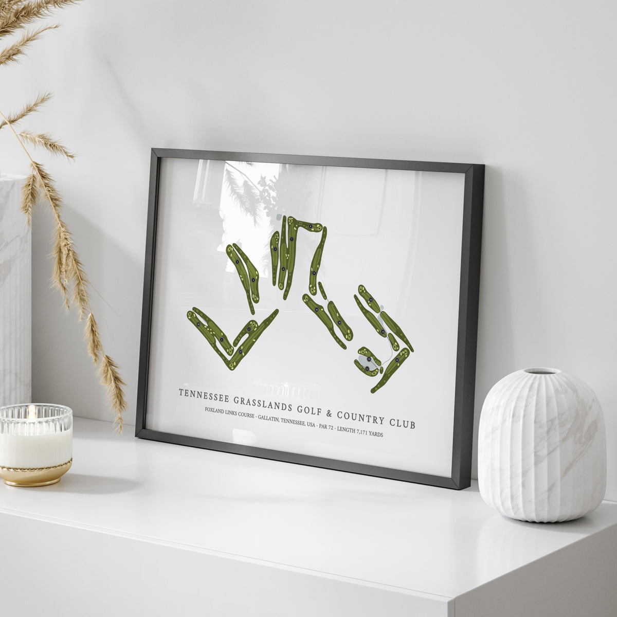Tennessee Grasslands Golf & Country Club - Foxland Links Course | Golf Course Print | On Table