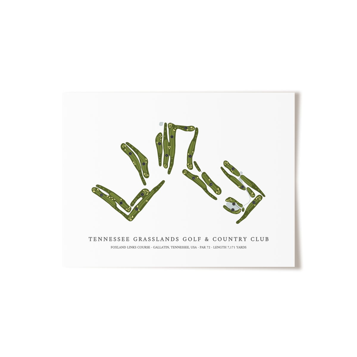 Tennessee Grasslands Golf & Country Club - Foxland Links Course | Golf Course Print | Unframed
