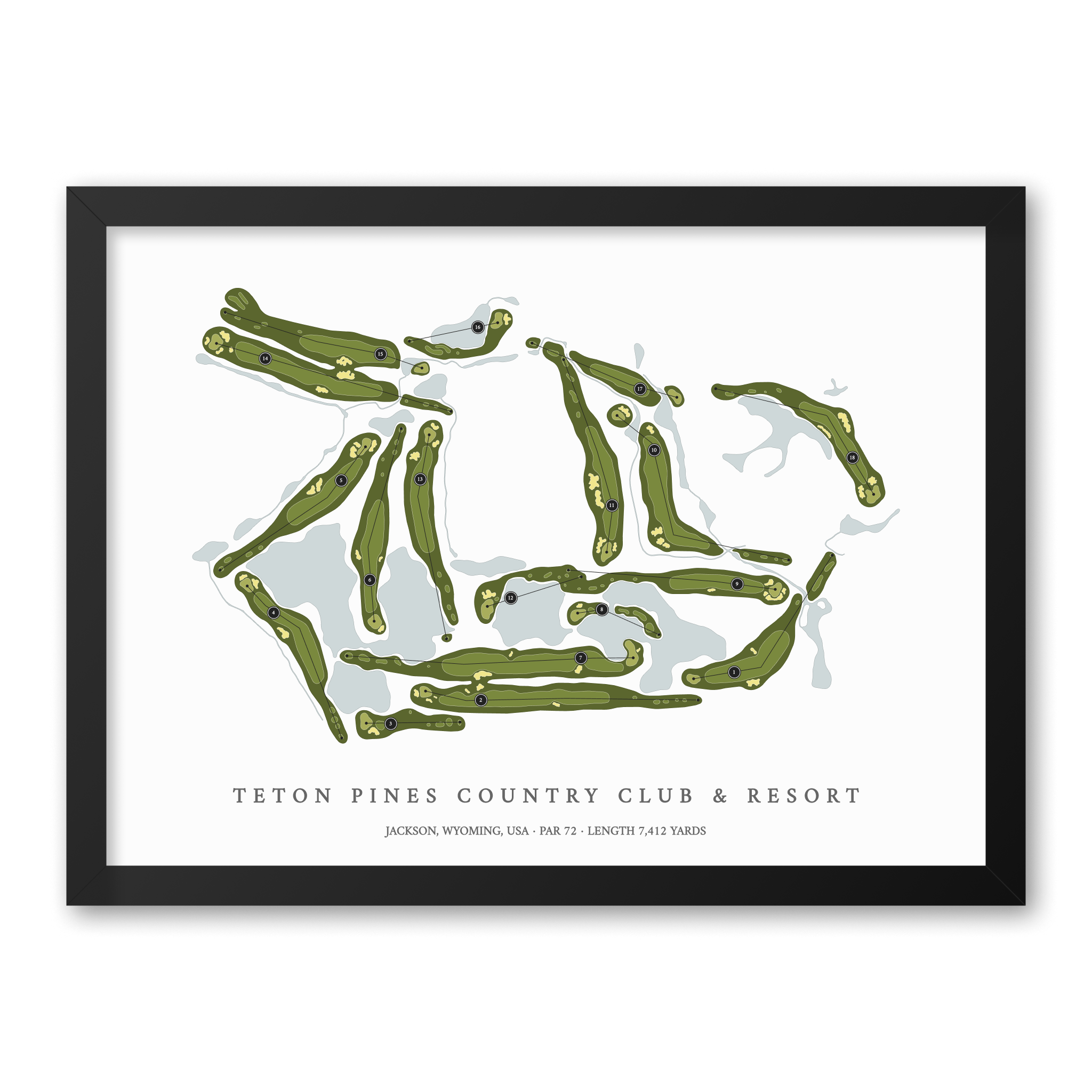 Teton Pines Country Club & Resort | Golf Course Print | Black Frame