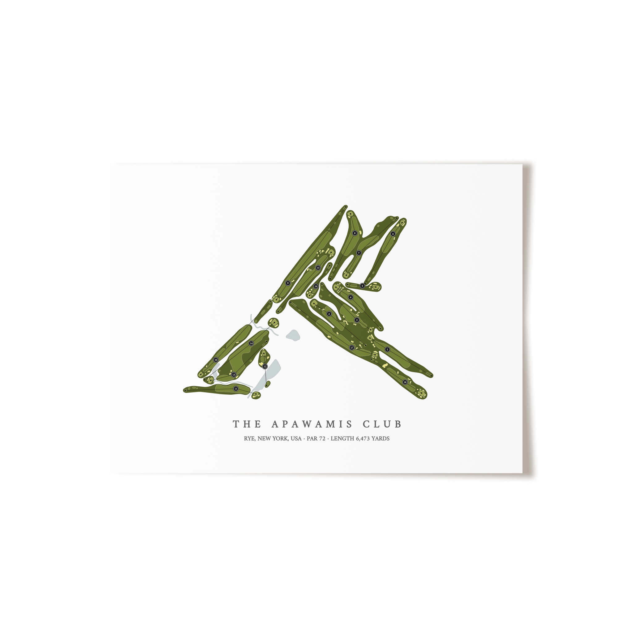 The Apawamis Club | Golf Course Map | Unframed