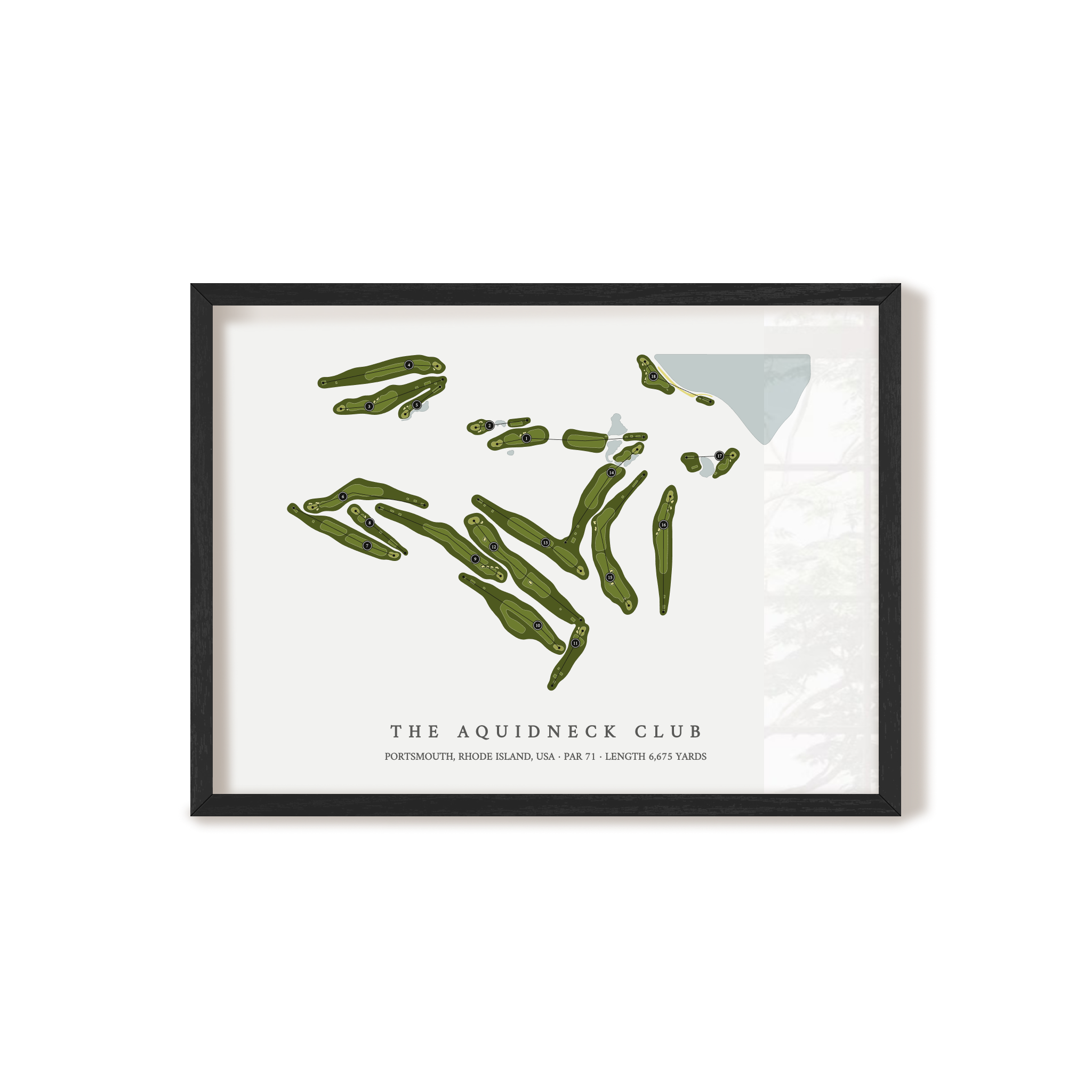 The Aquidneck Club | Golf Course Map | Black Frame