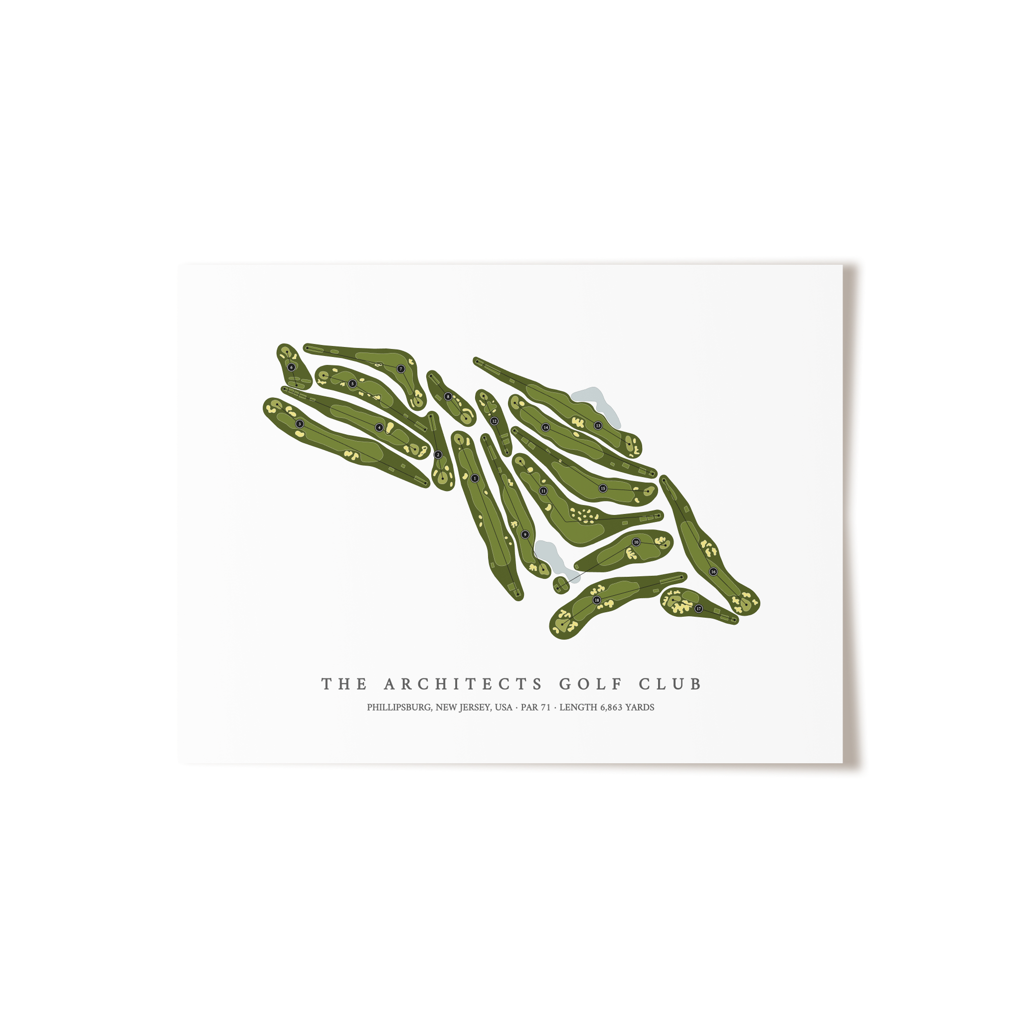 The Architects Golf Club | Golf Course Map | Unframed