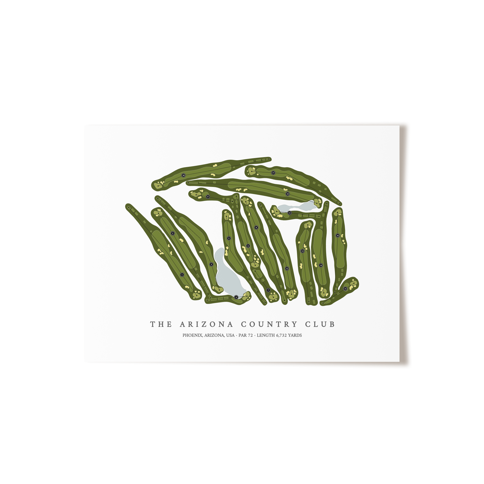 The Arizona Country Club | Golf Course Map | Unframed