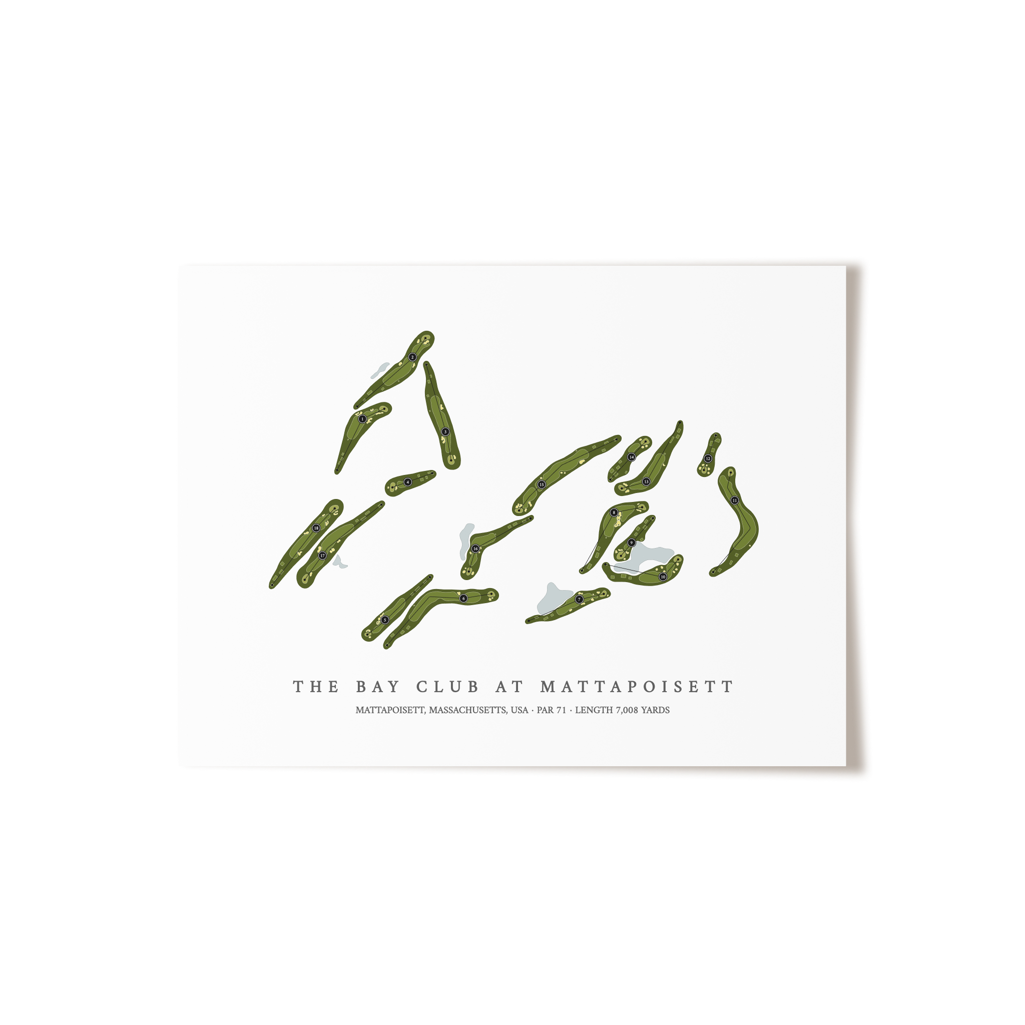 The Bay Club At Mattapoisett | Golf Course Map | Unframed