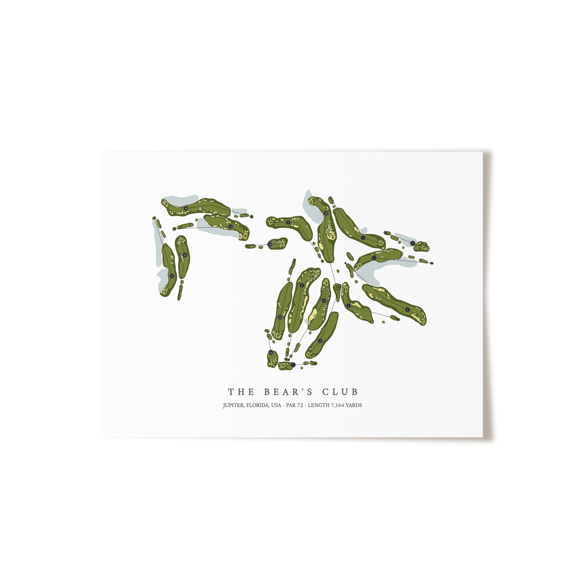 The Bear's Club | Golf Course Map | Unframed