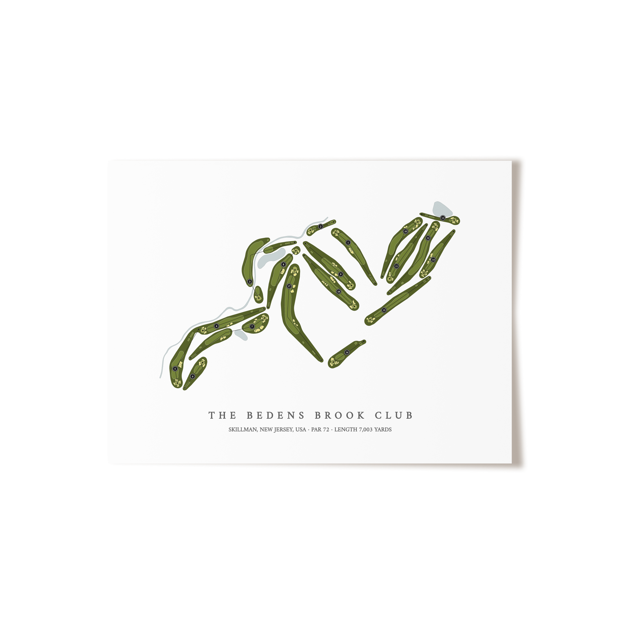 The Bedens Brook Club | Golf Course Map | Unframed