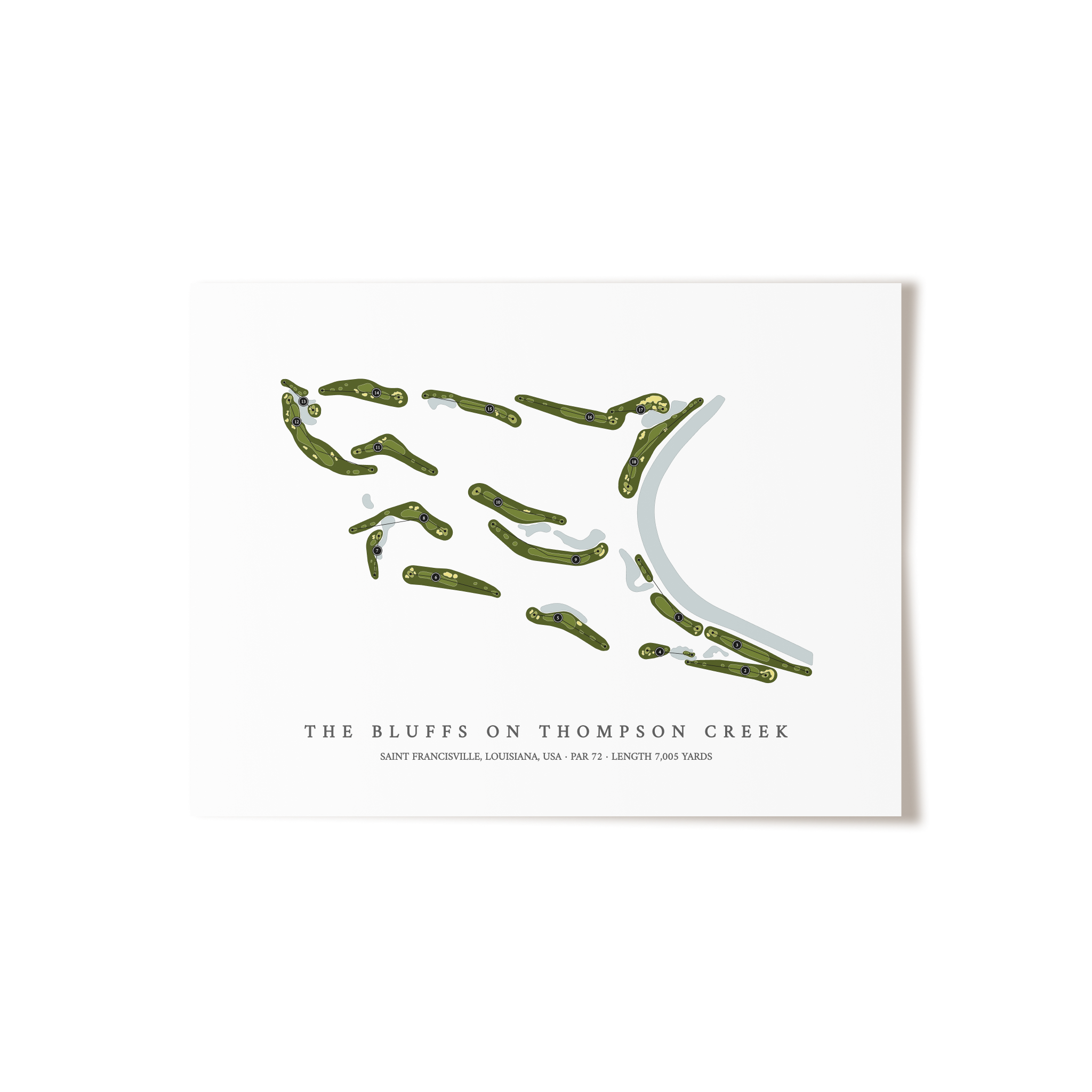 The Bluffs on Thompson Creek | Golf Course Map | Unframed