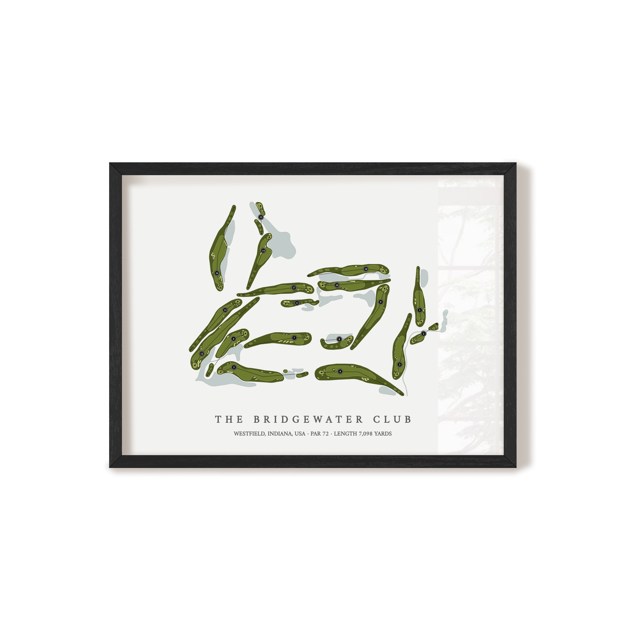 The Bridgewater Club | Golf Course Map | Black Frame