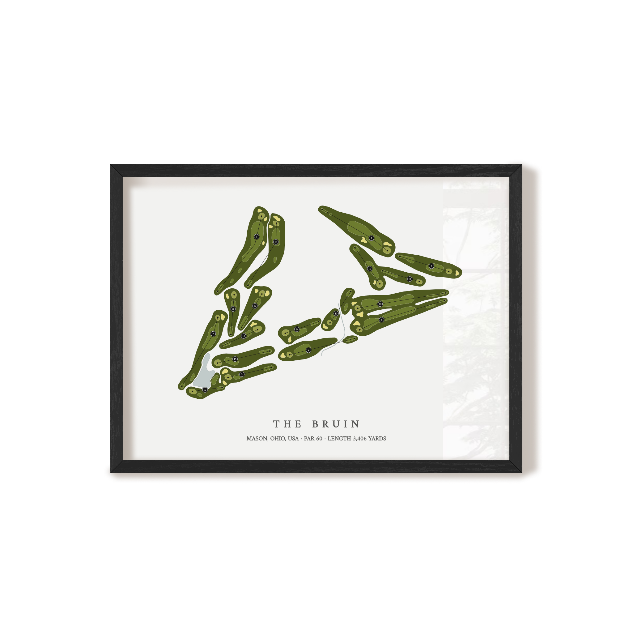 The Bruin | Golf Course Map | Black Frame