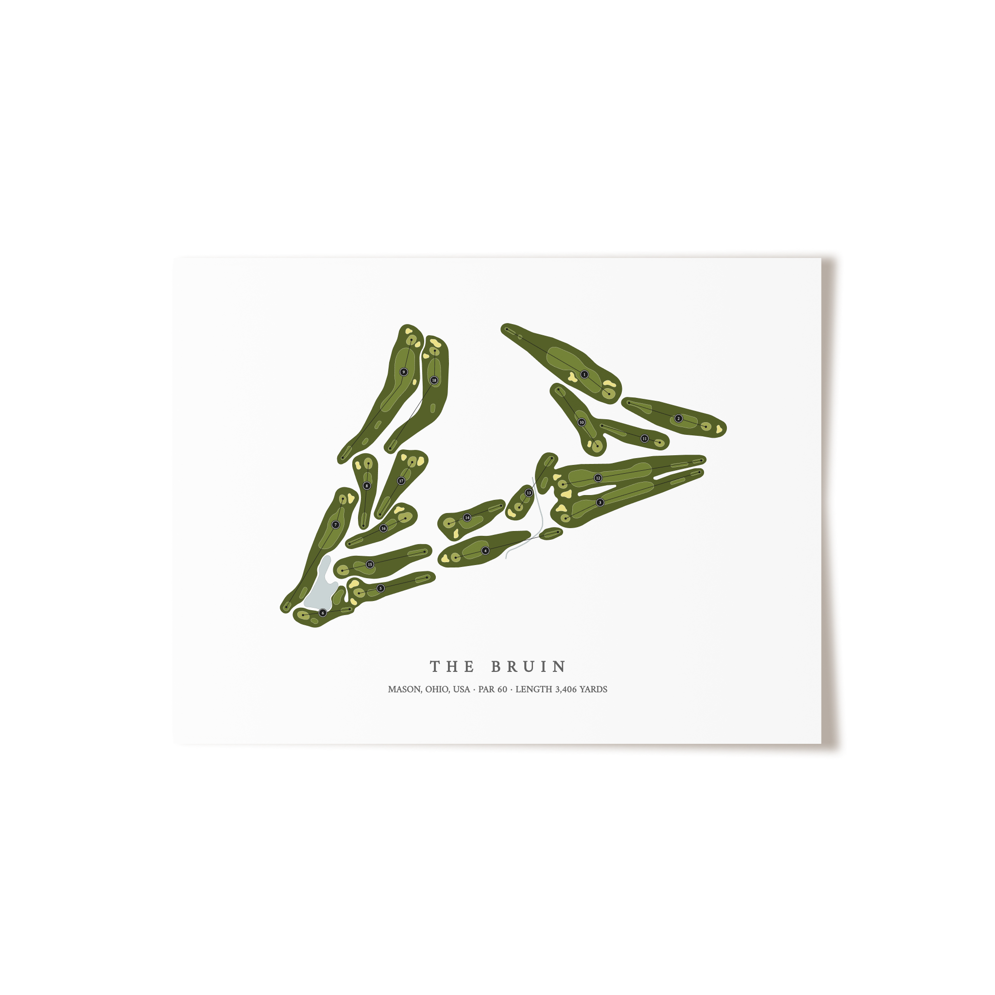The Bruin | Golf Course Map | Unframed