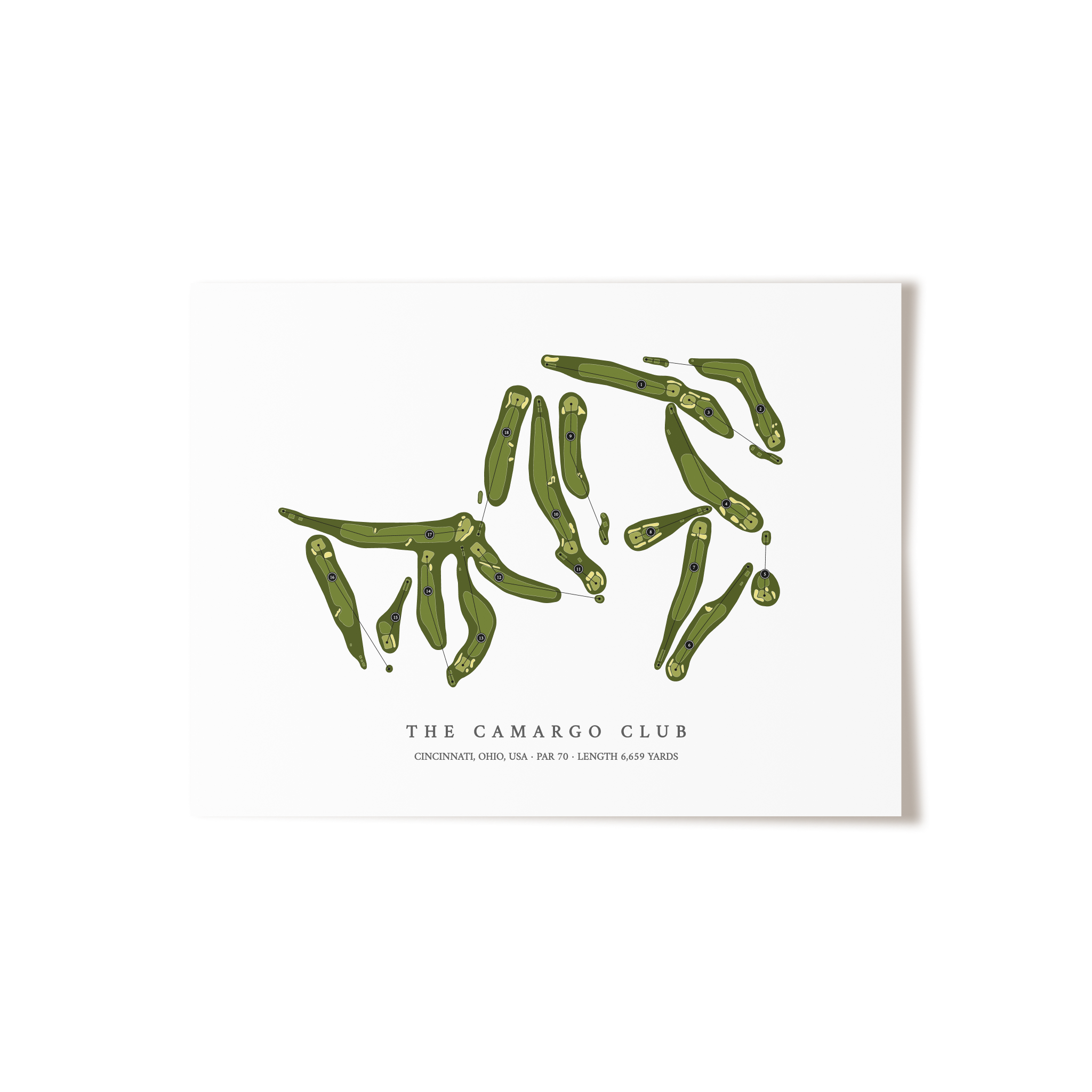 The Camargo Club | Golf Course Map | Unframed