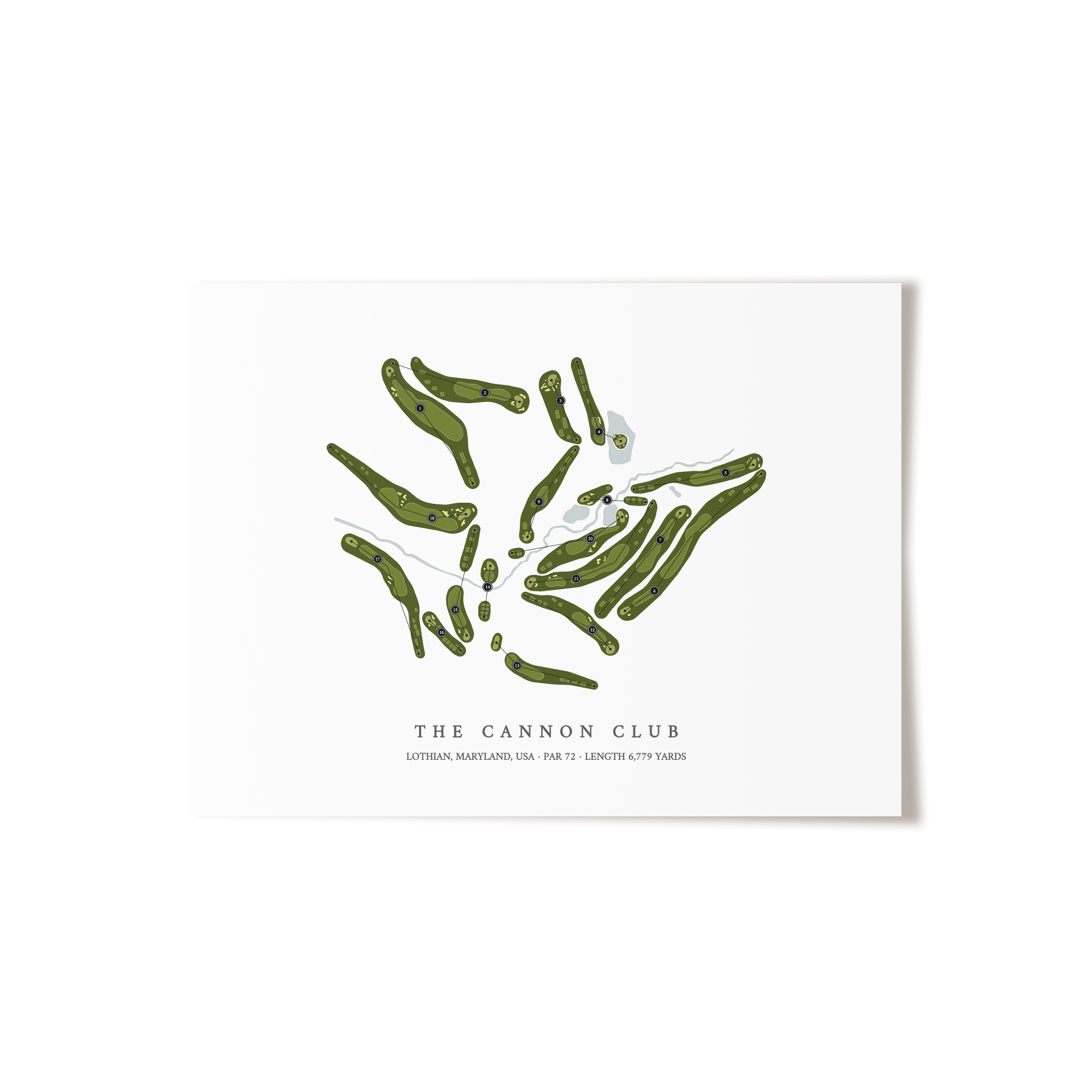 The Cannon Club | Golf Course Map | Unframed