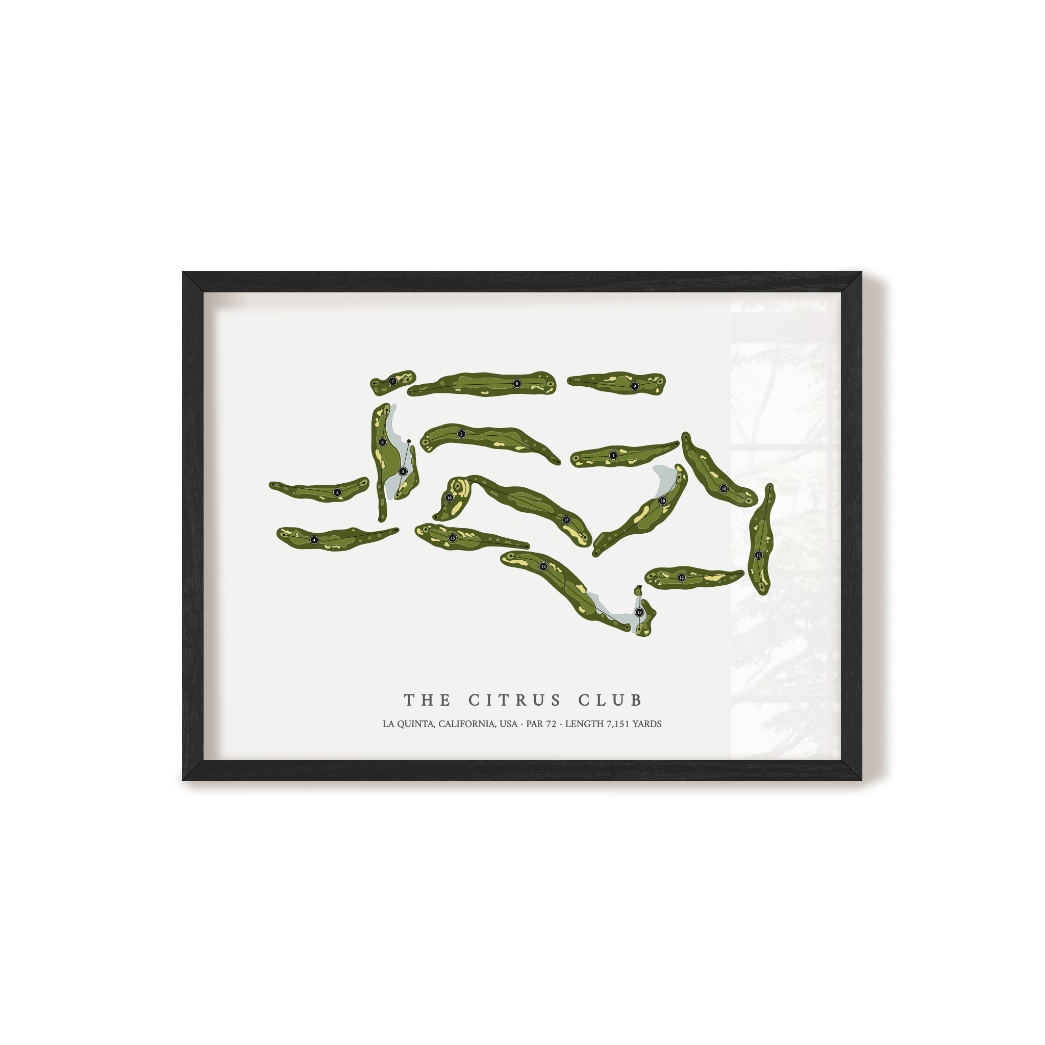 The Citrus Club | Golf Course Map | Black Frame