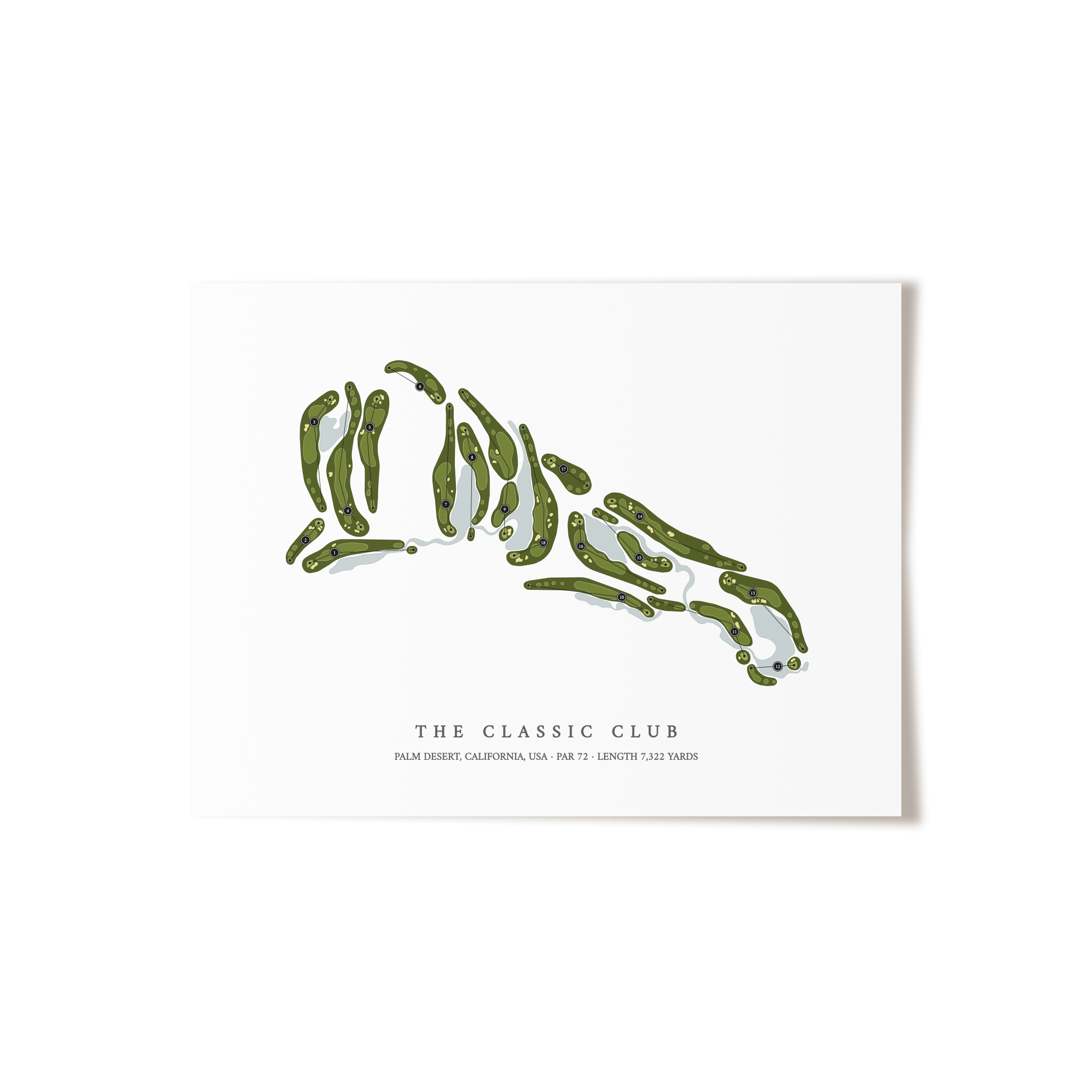 The Classic Club | Golf Course Map | Unframed