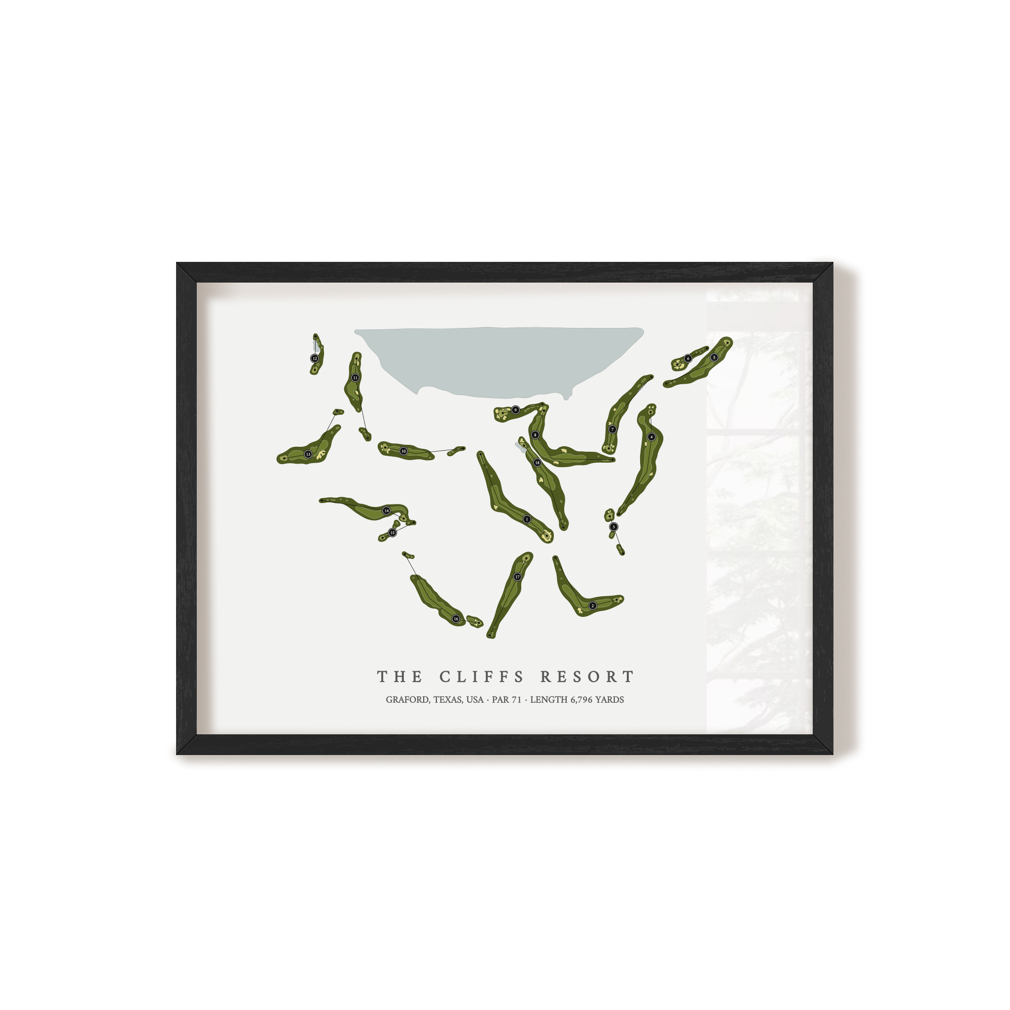 The Cliffs Resort | Golf Course Map | Black Frame