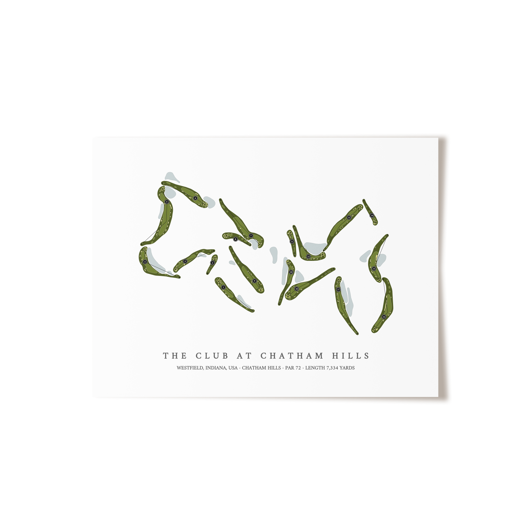 The Club At Chatham Hills | Golf Course Map | Unframed