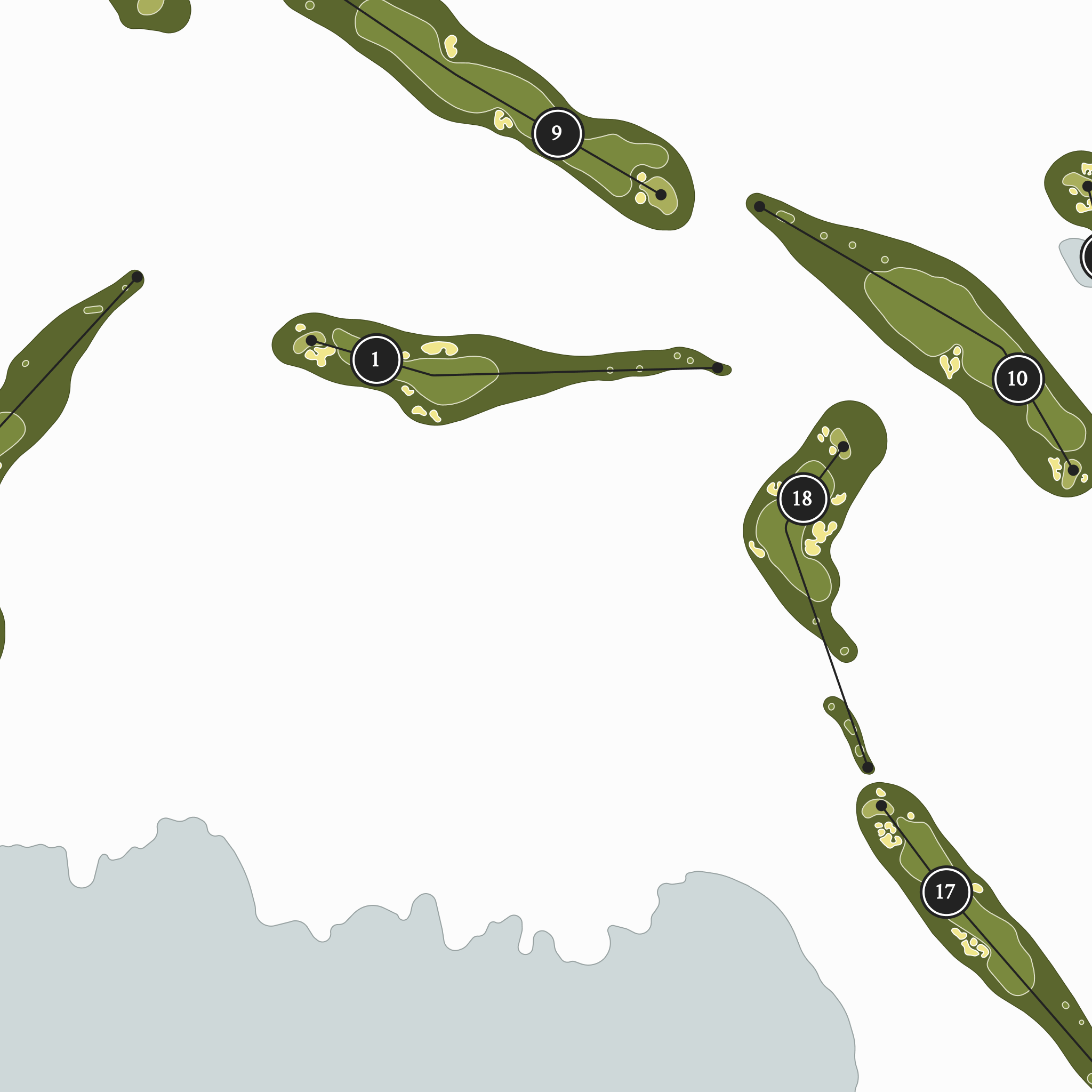 The Club At Hokuli'a | Golf Course Map | Close Up