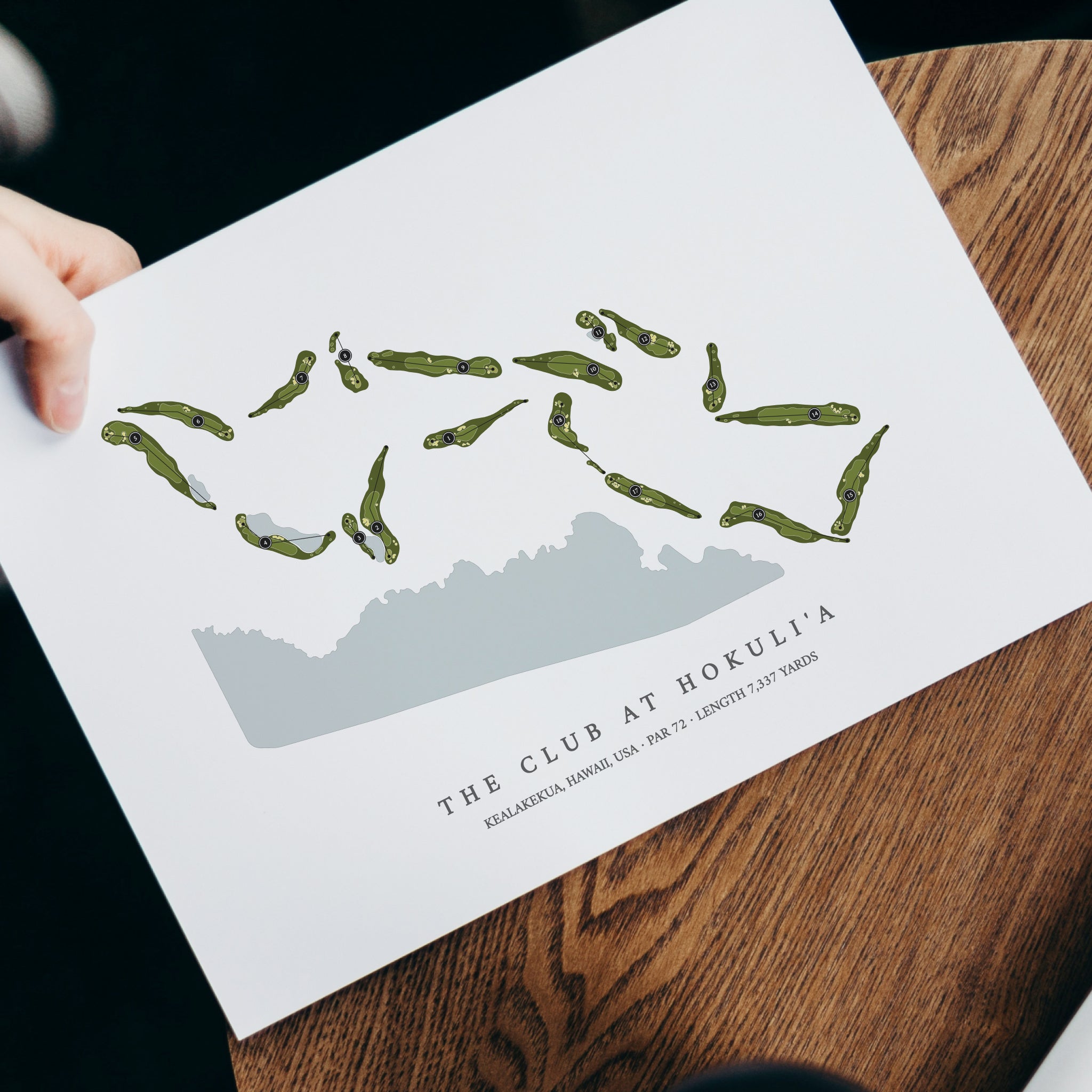 The Club At Hokuli'a | Golf Course Map | With Laptop