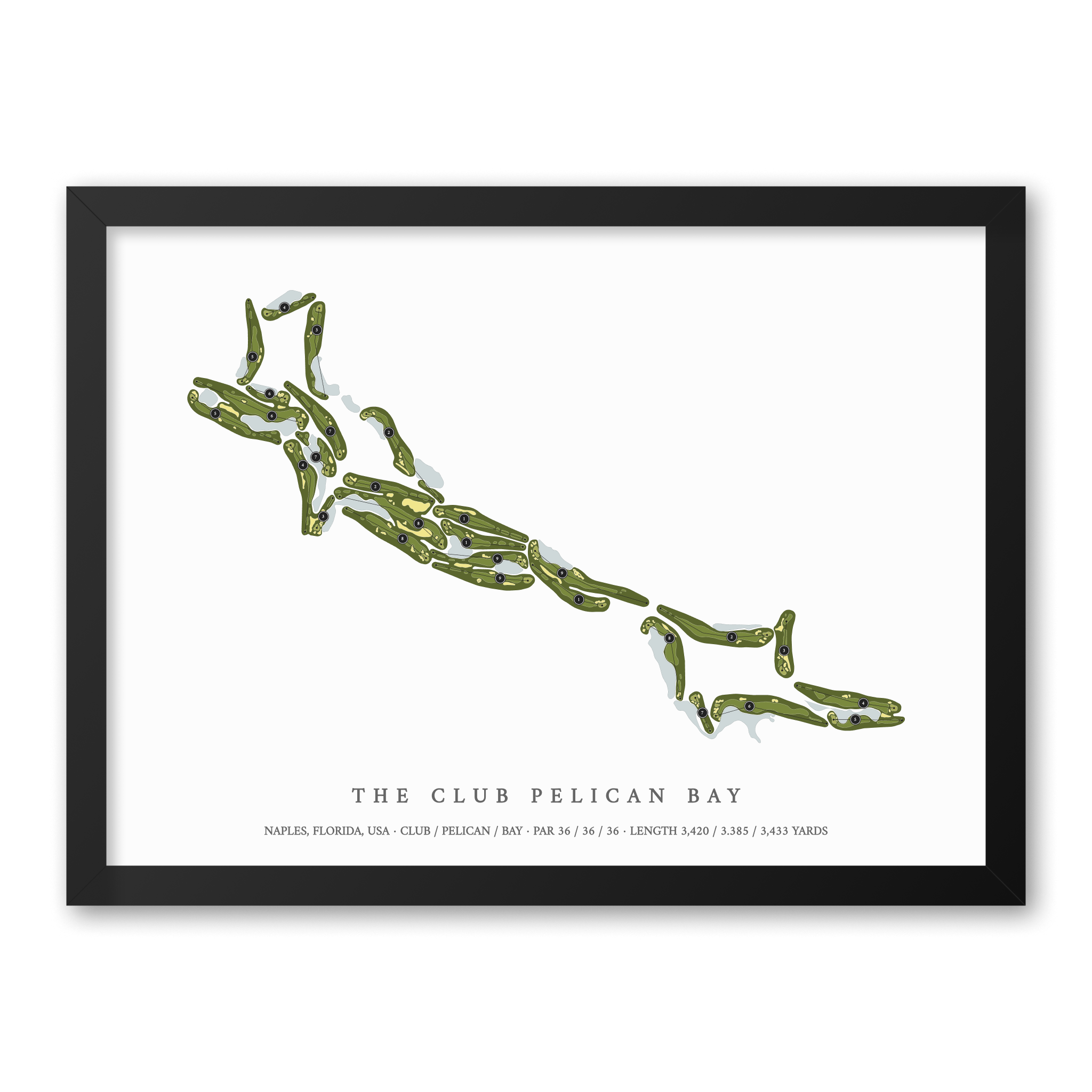 The Club Pelican Bay | Golf Course Print | Black Frame