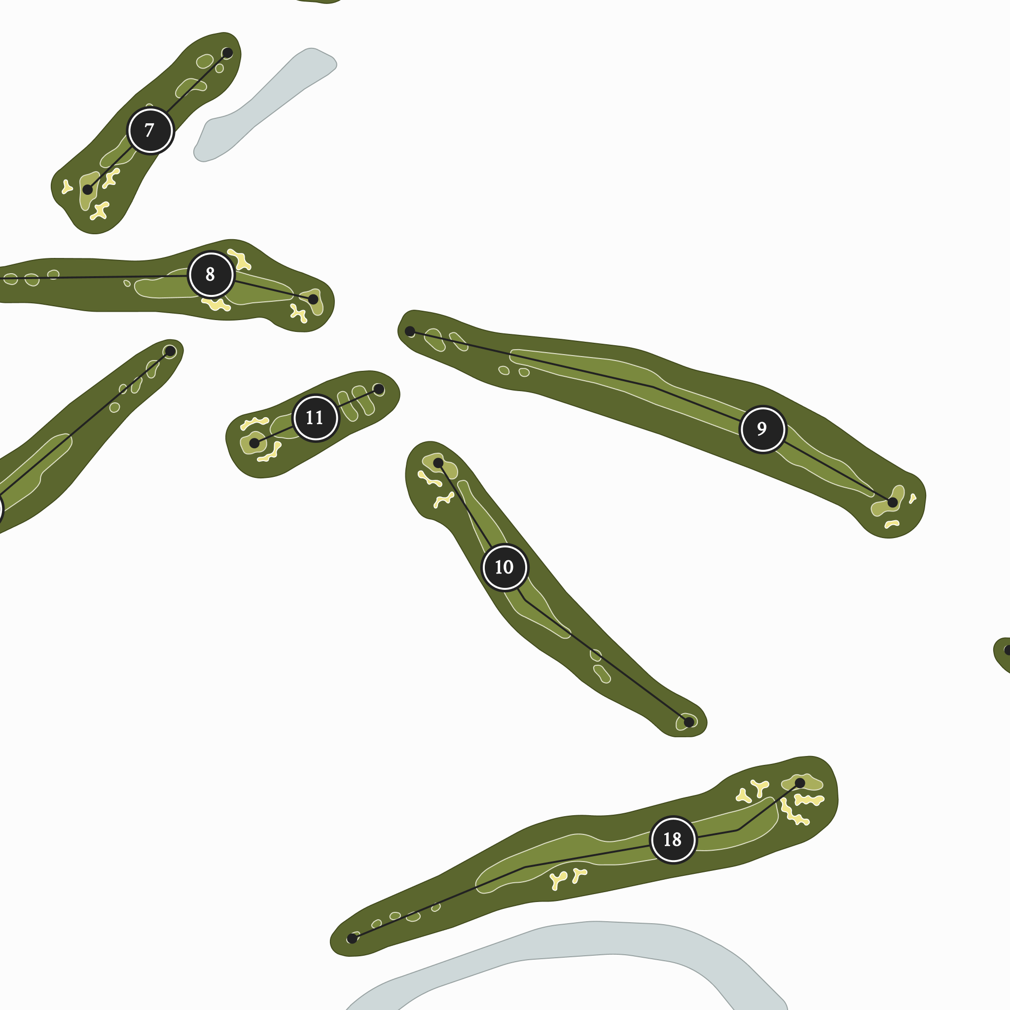 The Club at Glenmore | Golf Course Map | Close Up