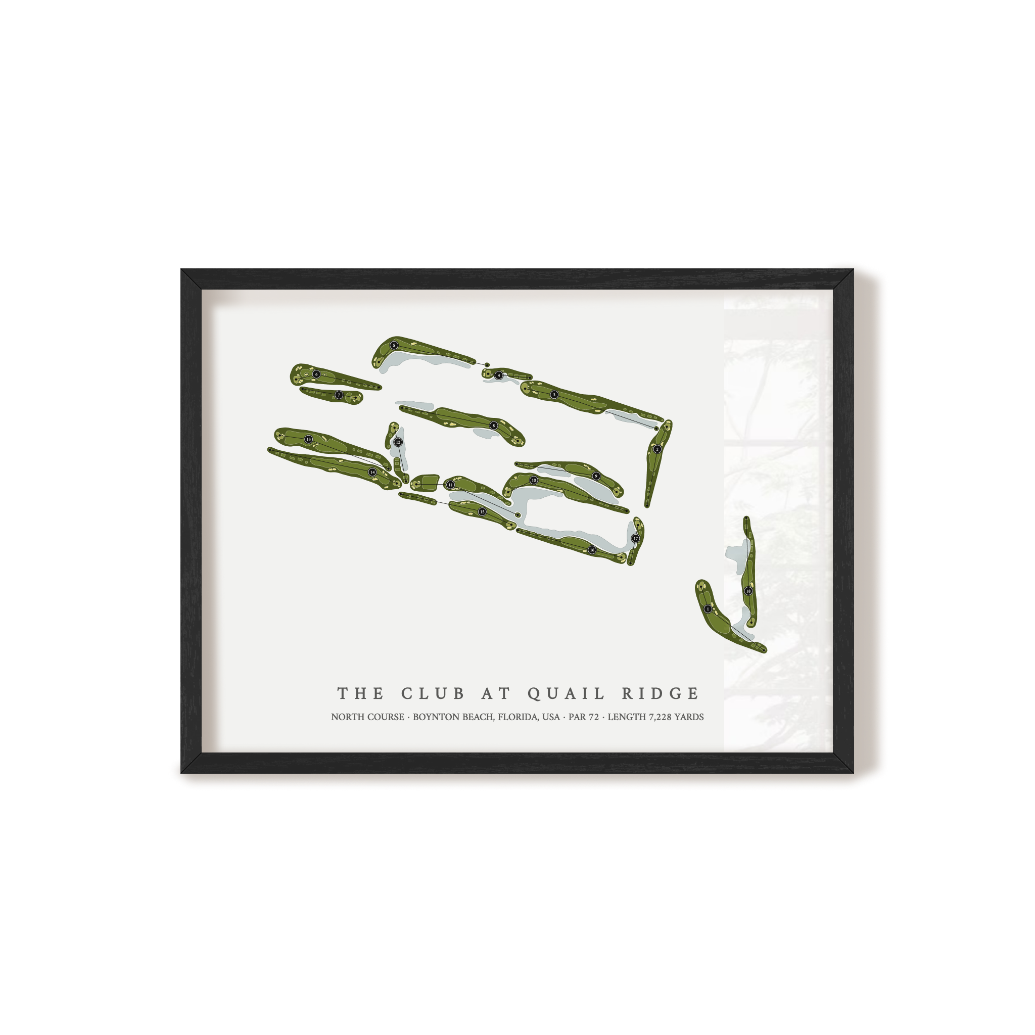 The Club at Quail Ridge - North Course | Golf Course Map | Black Frame