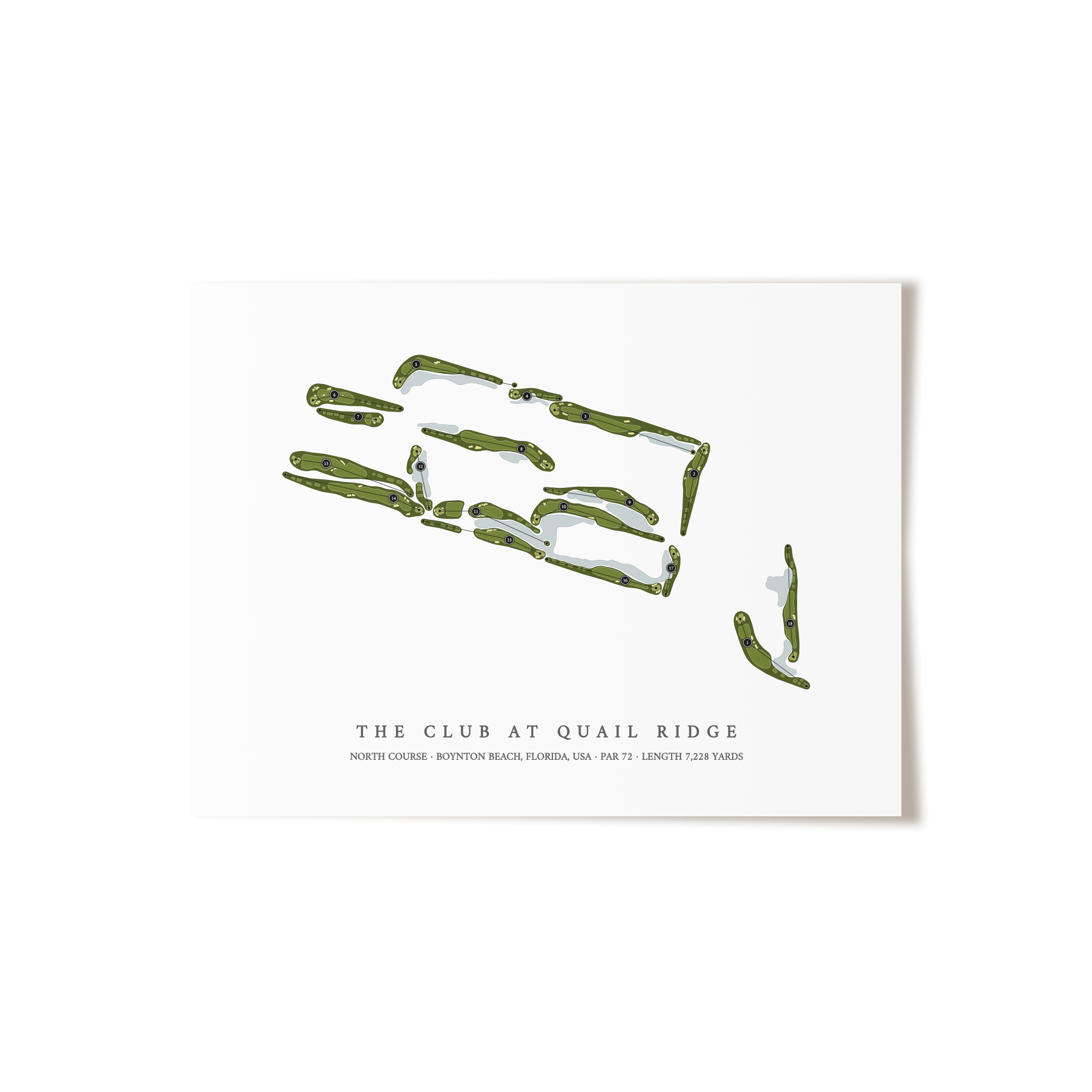 The Club at Quail Ridge - North Course | Golf Course Map | Unframed