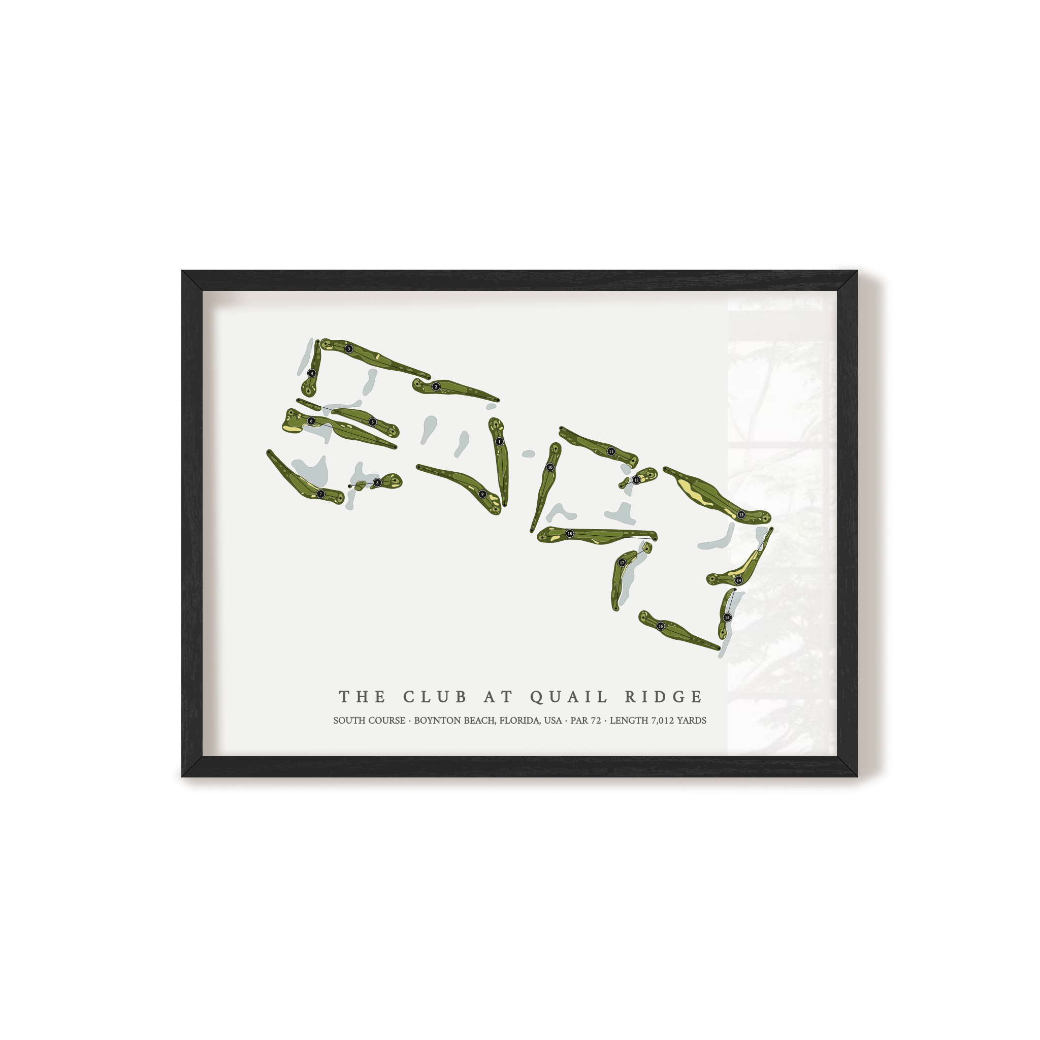 The Club at Quail Ridge - South Course | Golf Course Map | Black Frame