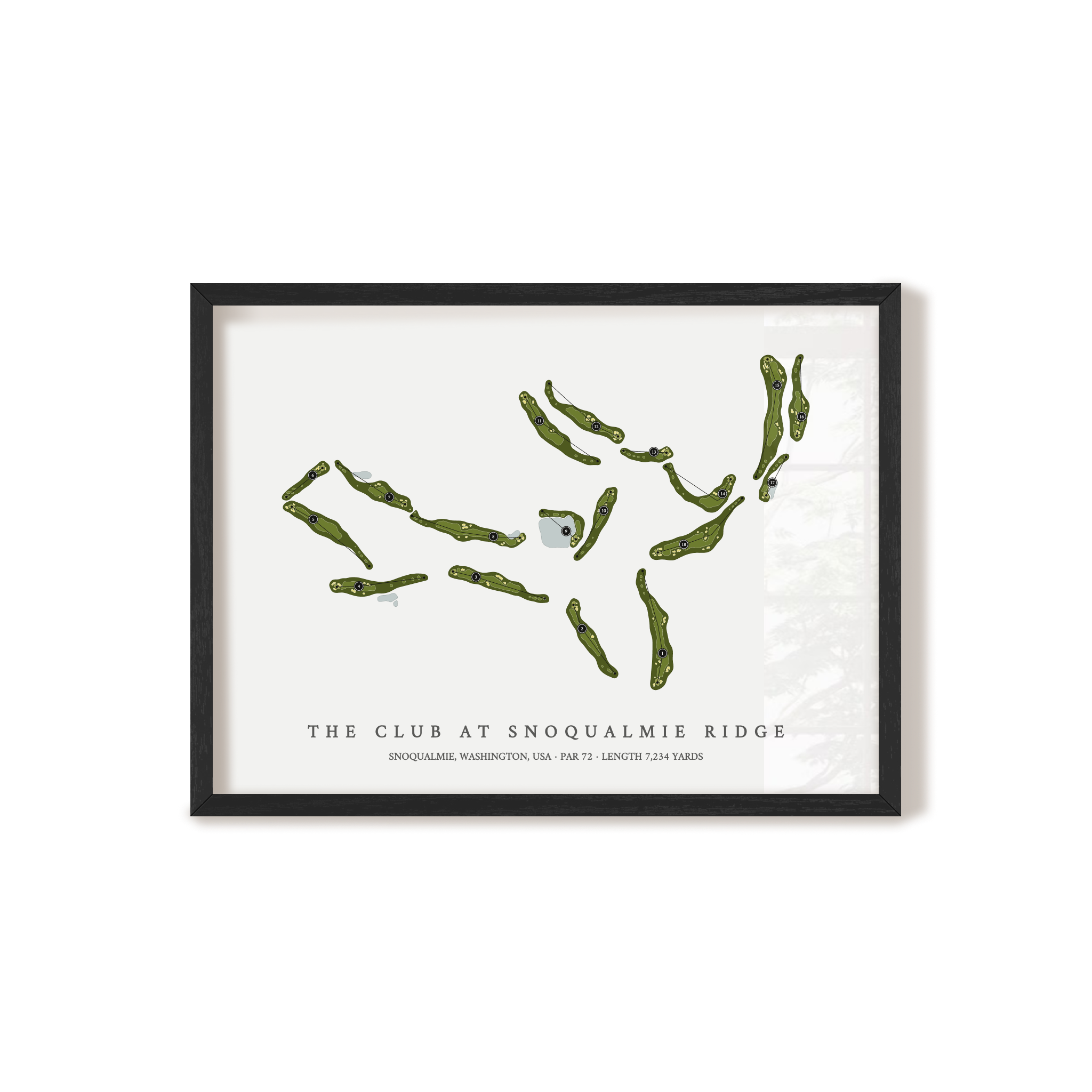 The Club at Snoqualmie Ridge | Golf Course Map | Black Frame