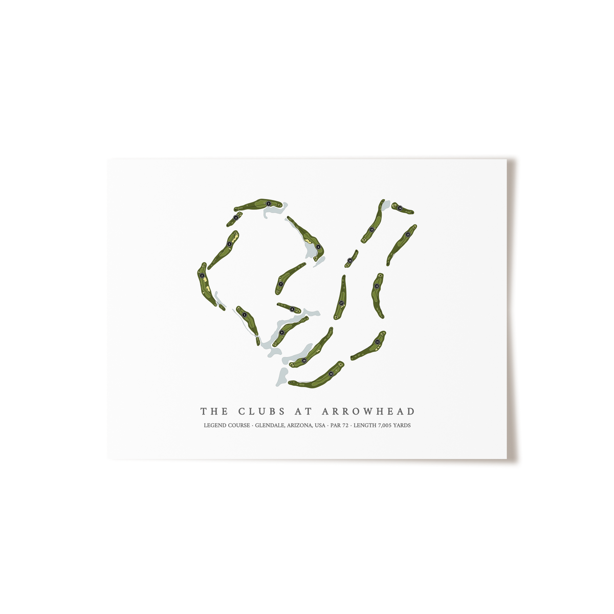 The Clubs at Arrowhead - Legend Course | Golf Course Map | Unframed
