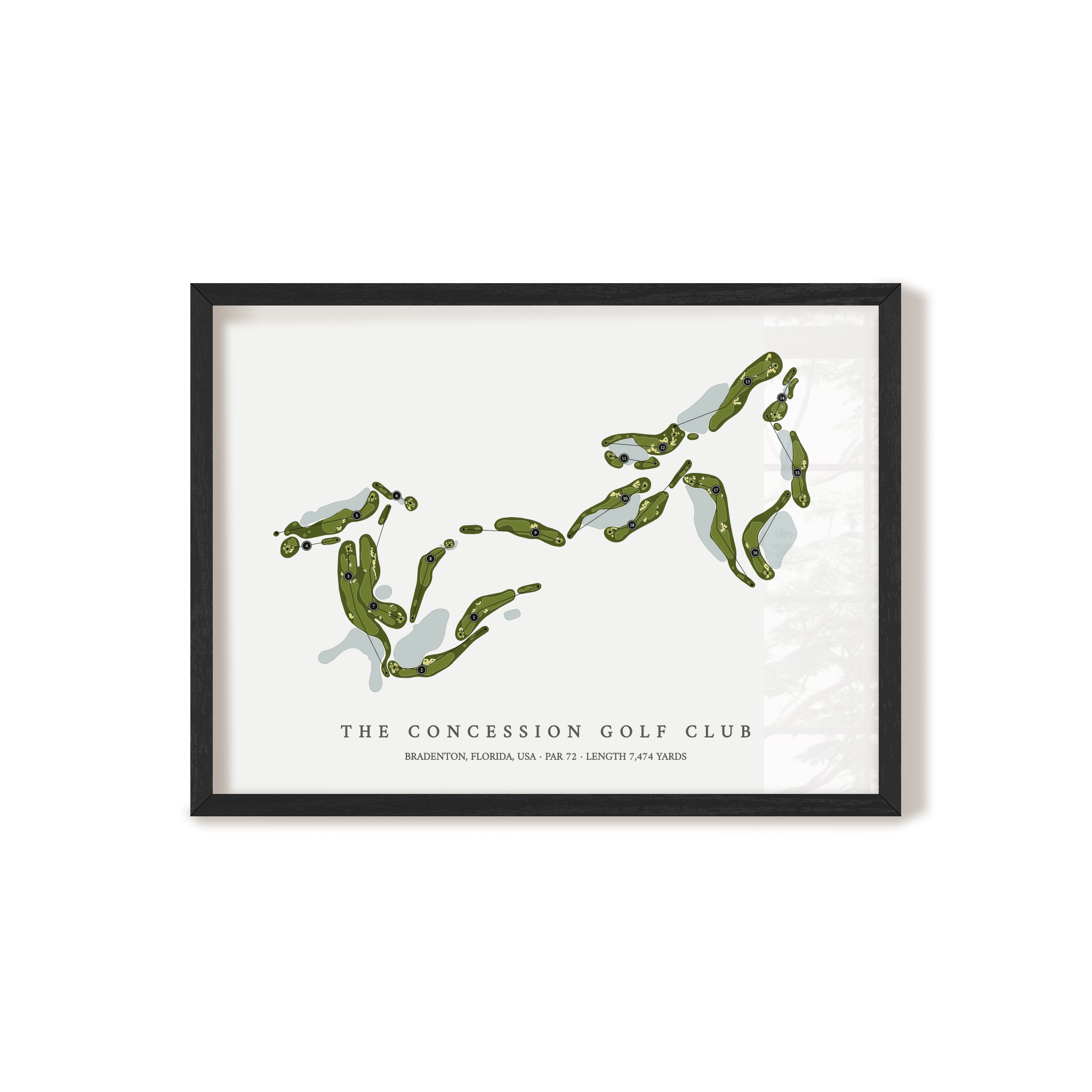 The Concession Golf Club | Golf Course Map | Black Frame