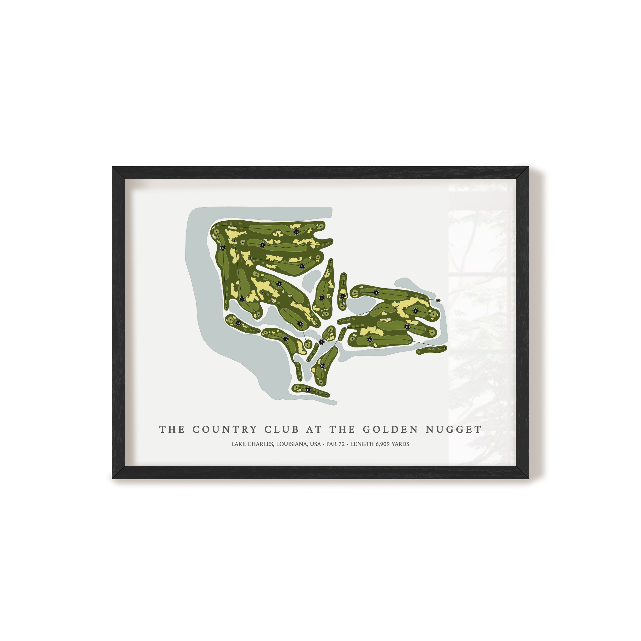 The Country Club at The Golden Nugget | Golf Course Map | Black Frame