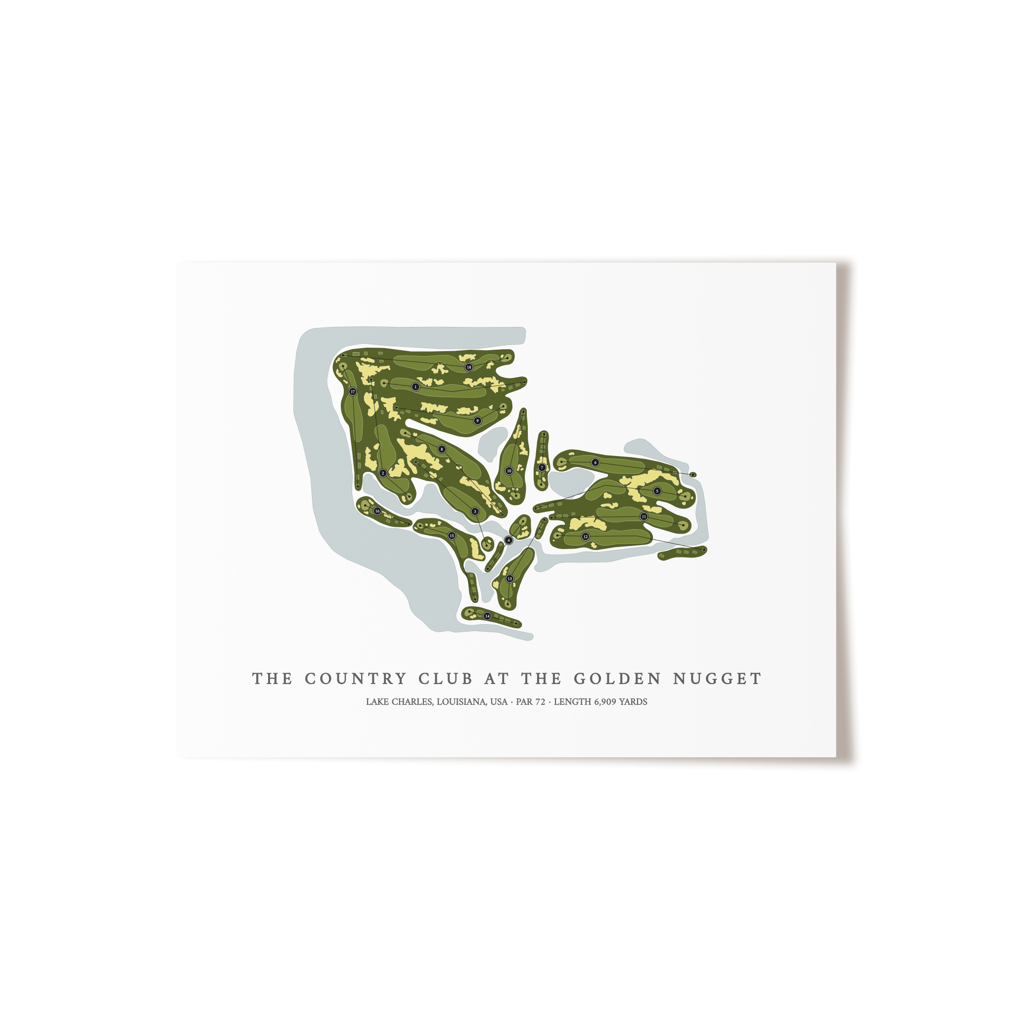 The Country Club at The Golden Nugget | Golf Course Map | Unframed