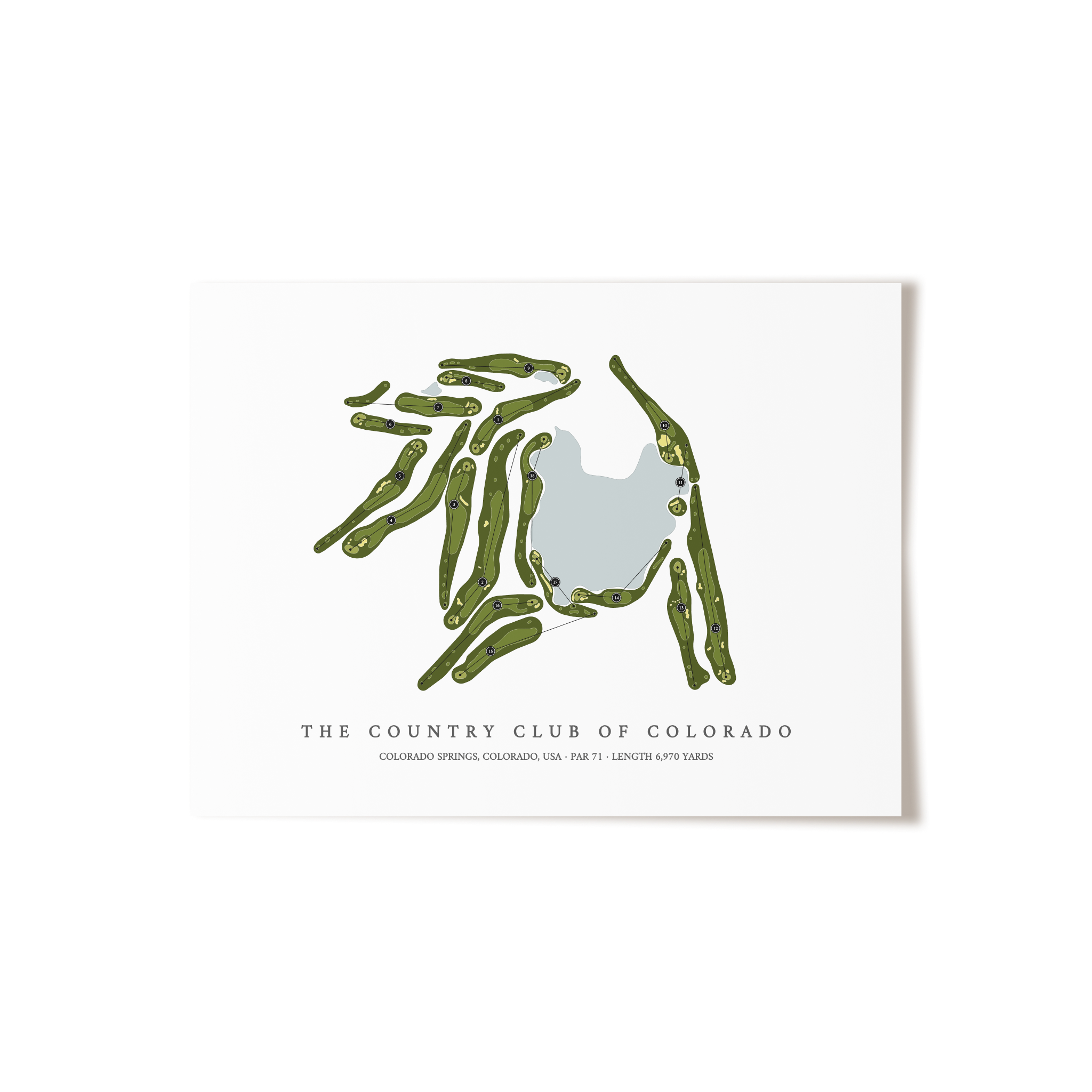 The Country Club of Colorado | Golf Course Map | Unframed
