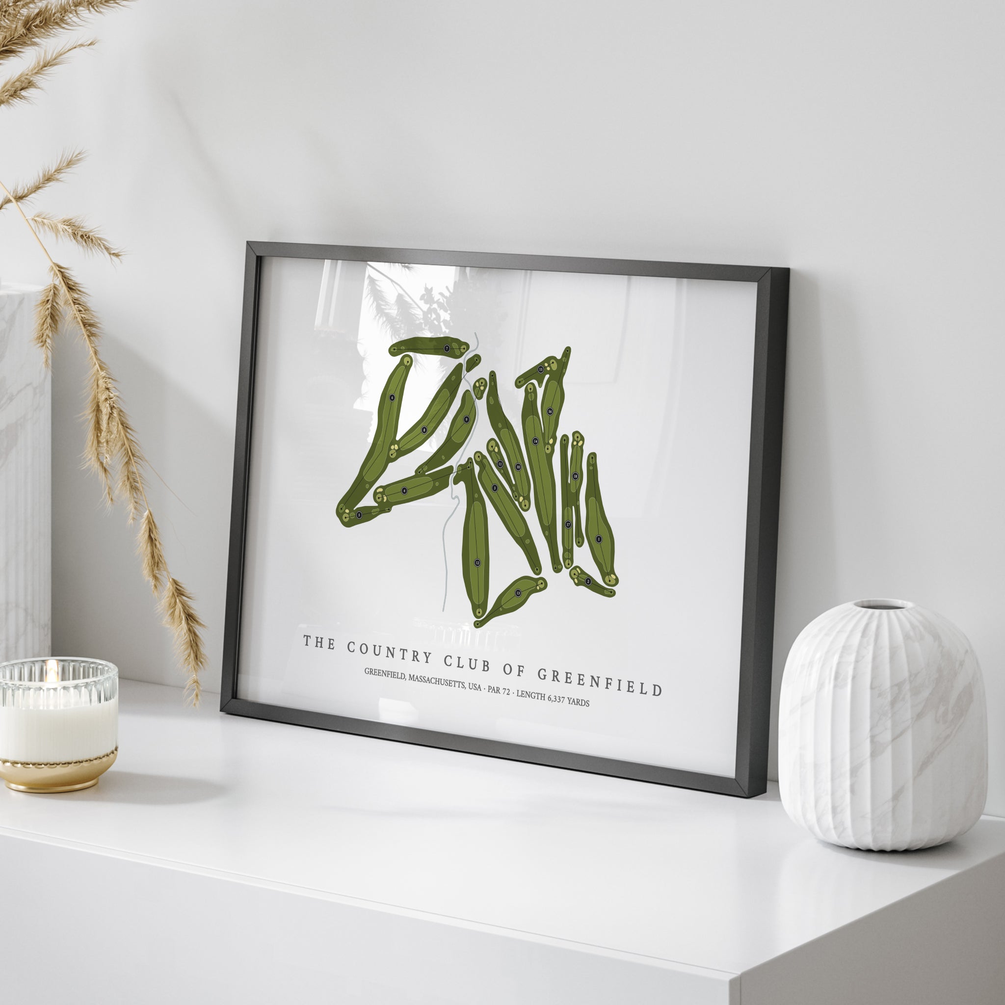 The Country Club of Greenfield | Golf Course Print | On Table