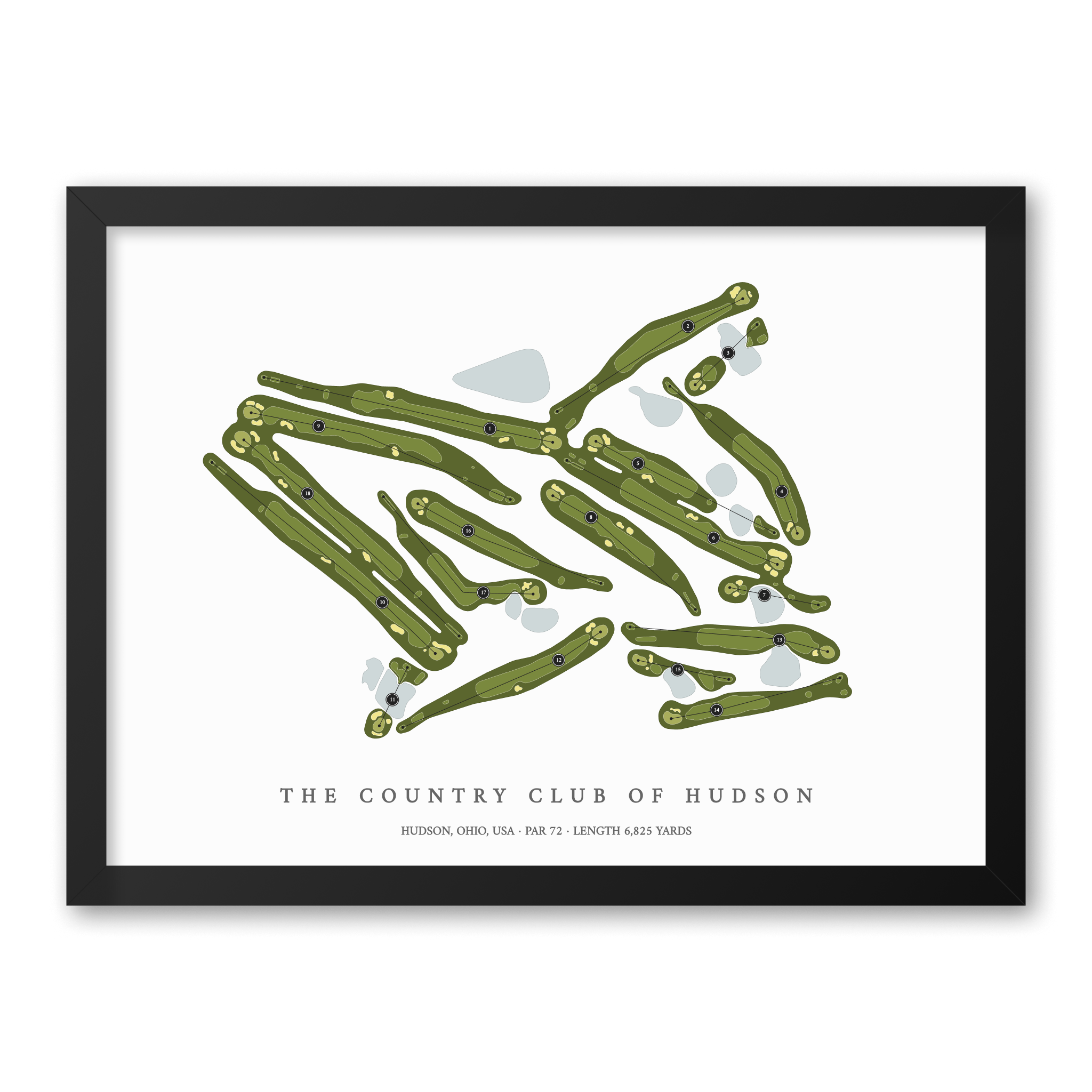 The Country Club of Hudson | Golf Course Print | Black Frame
