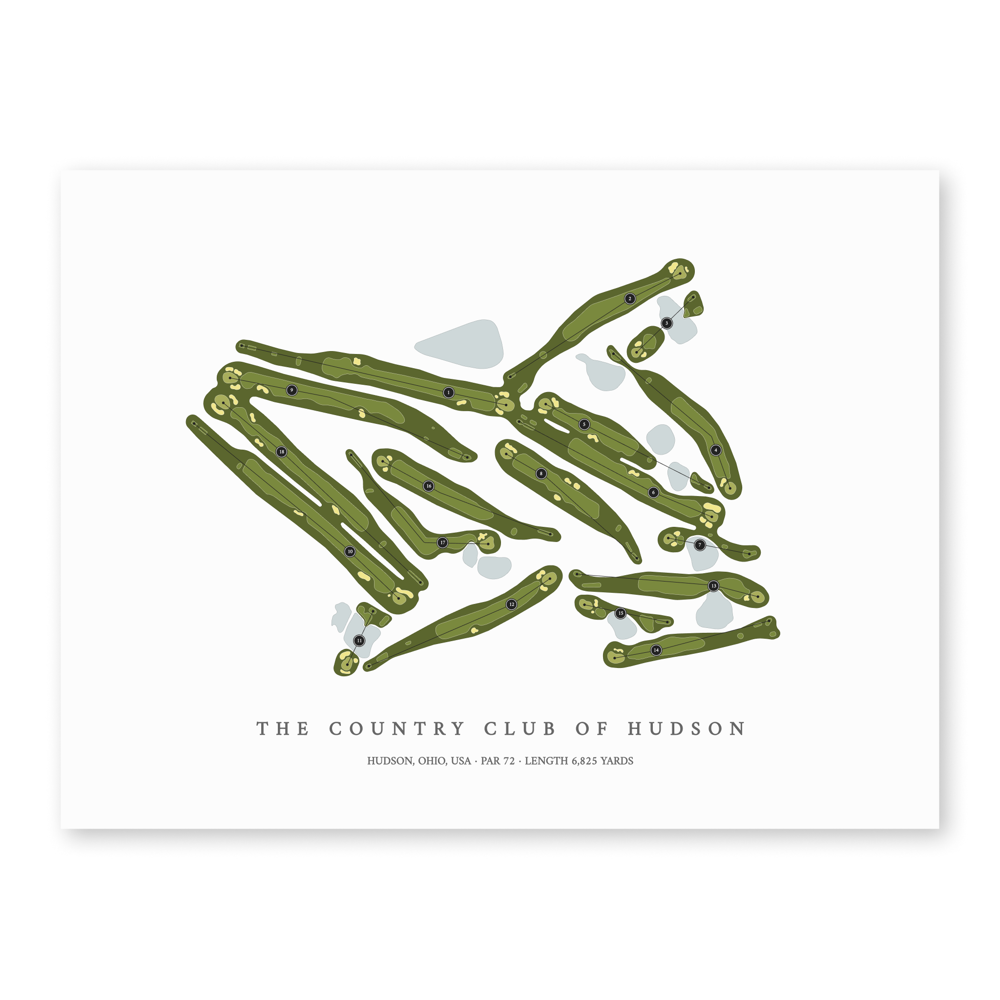 The Country Club of Hudson | Golf Course Print | Unframed