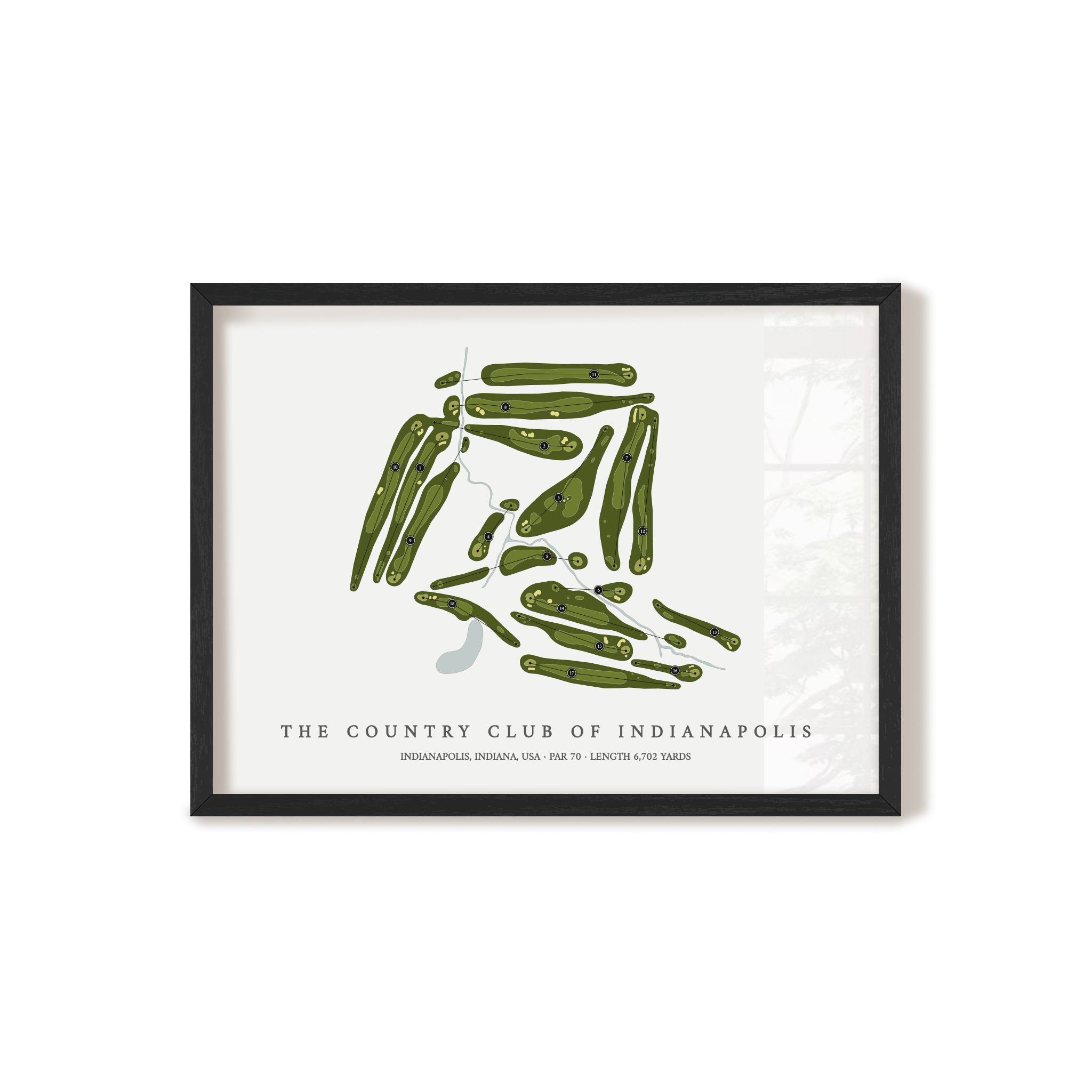The Country Club of Indianapolis | Golf Course Map | Black Frame