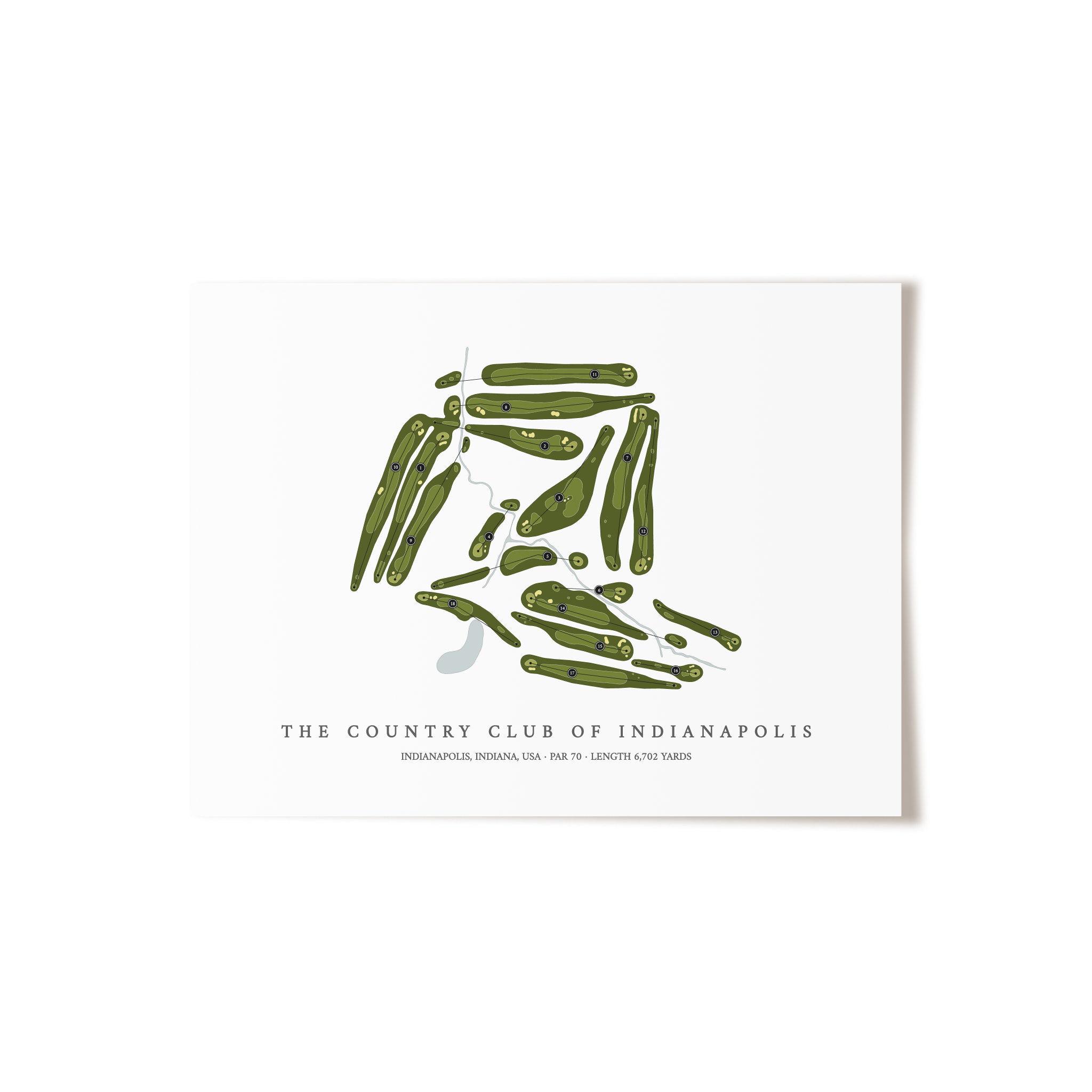 The Country Club of Indianapolis | Golf Course Map | Unframed