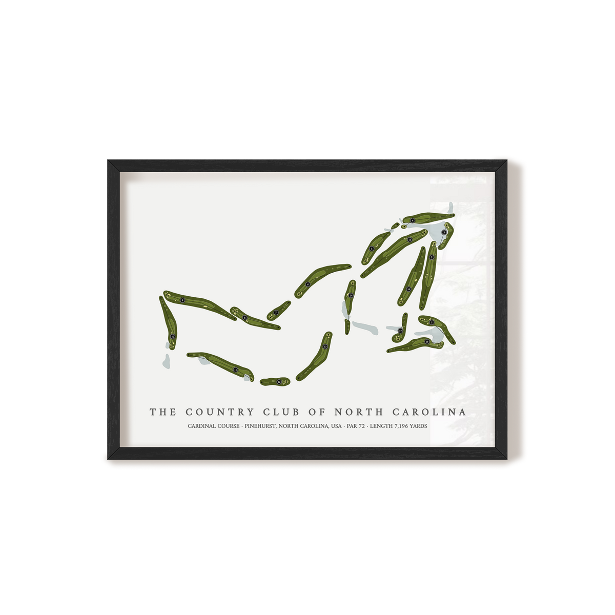 The Country Club of North Carolina - Cardinal Course | Golf Course Print | Black Frame