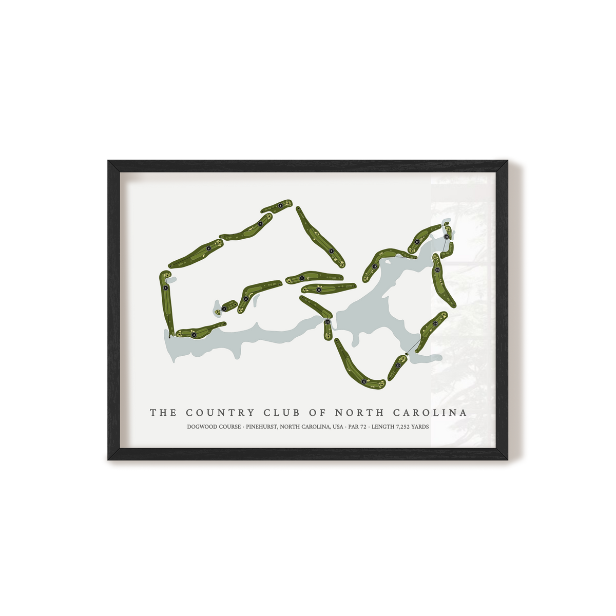 The Country Club of North Carolina - Dogwood Course | Golf Course Map | Black Frame