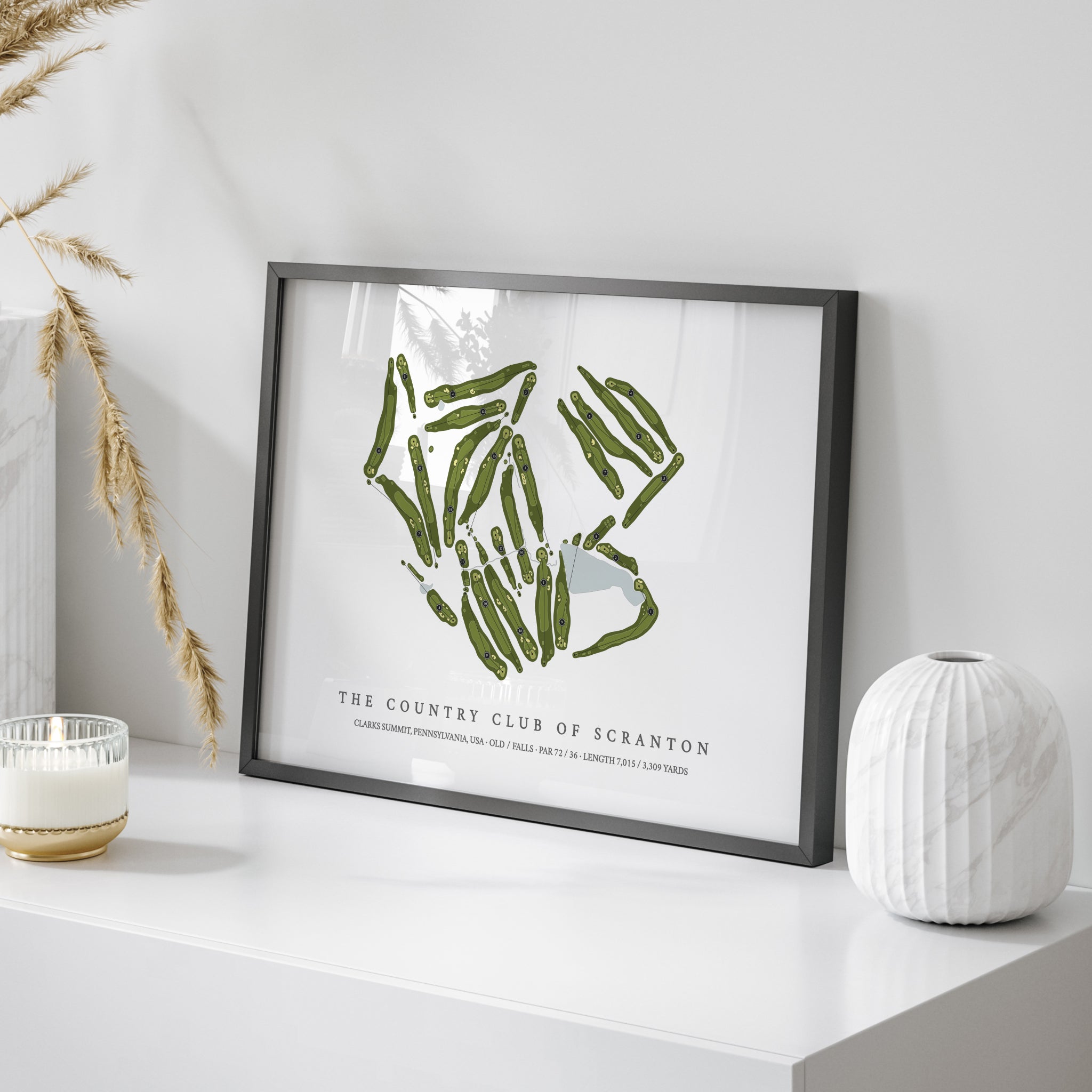 The Country Club of Scranton | Golf Course Print | On Table